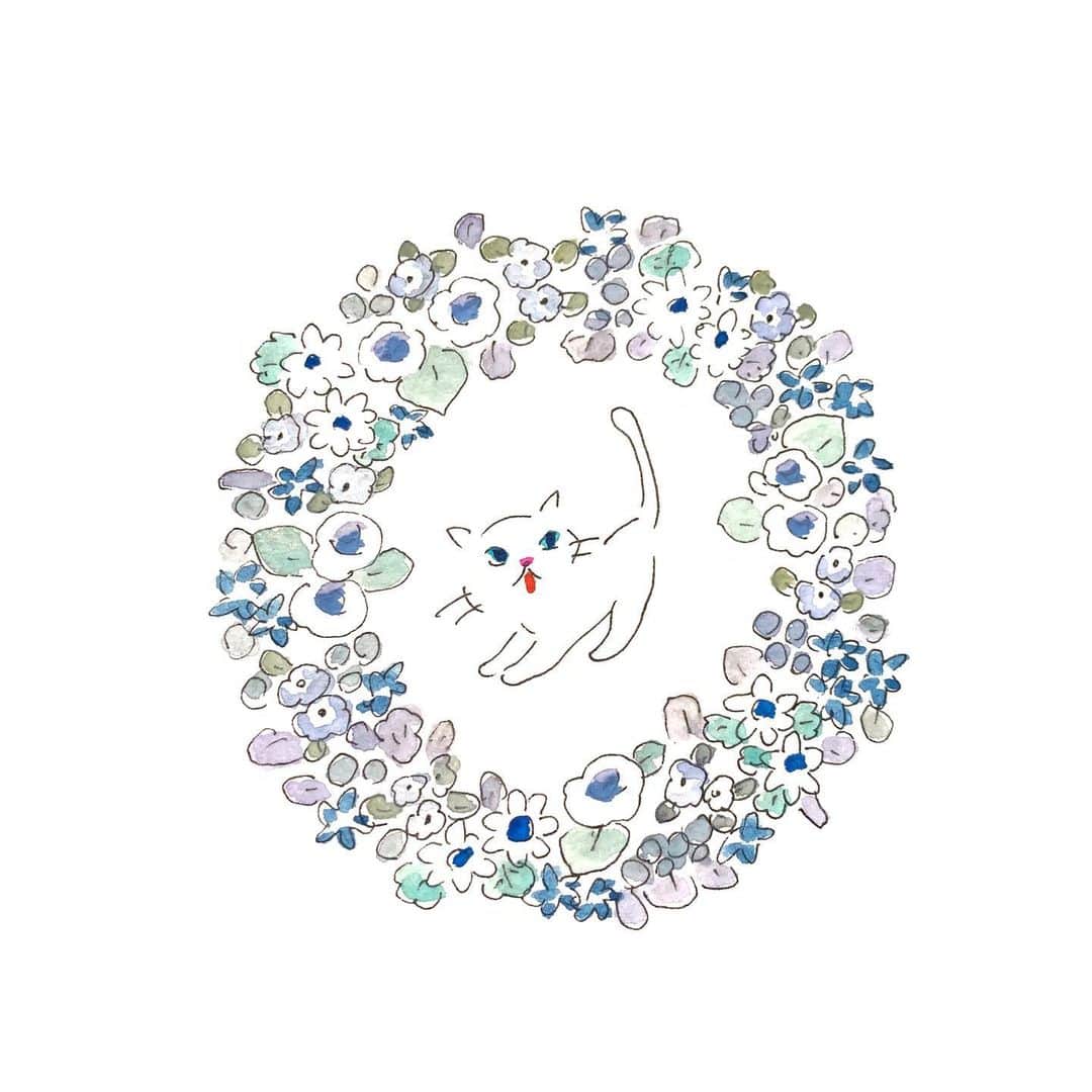 ハルペイさんのインスタグラム写真 - (ハルペイInstagram)「😷 娘、溶連菌でした… 土日はお家で過ごしてください… . #えー #そんな週末 . ご心配いただきありがとうございます😊 あとは治るのみ🙏✨ . 青い小花としろねこちゃん❤️ . みなさまは楽しい楽しい週末を…😂 . #白猫 #猫も好き #動物が好き #harupei#doodle#draw#drawing#illustrator#illustration#japan#絵#雑貨#湘南#イラスト#イラストレーター#ゆるいイラスト#ゆるい#ゆるかわ #茅ヶ崎」7月5日 20時21分 - harupeipei