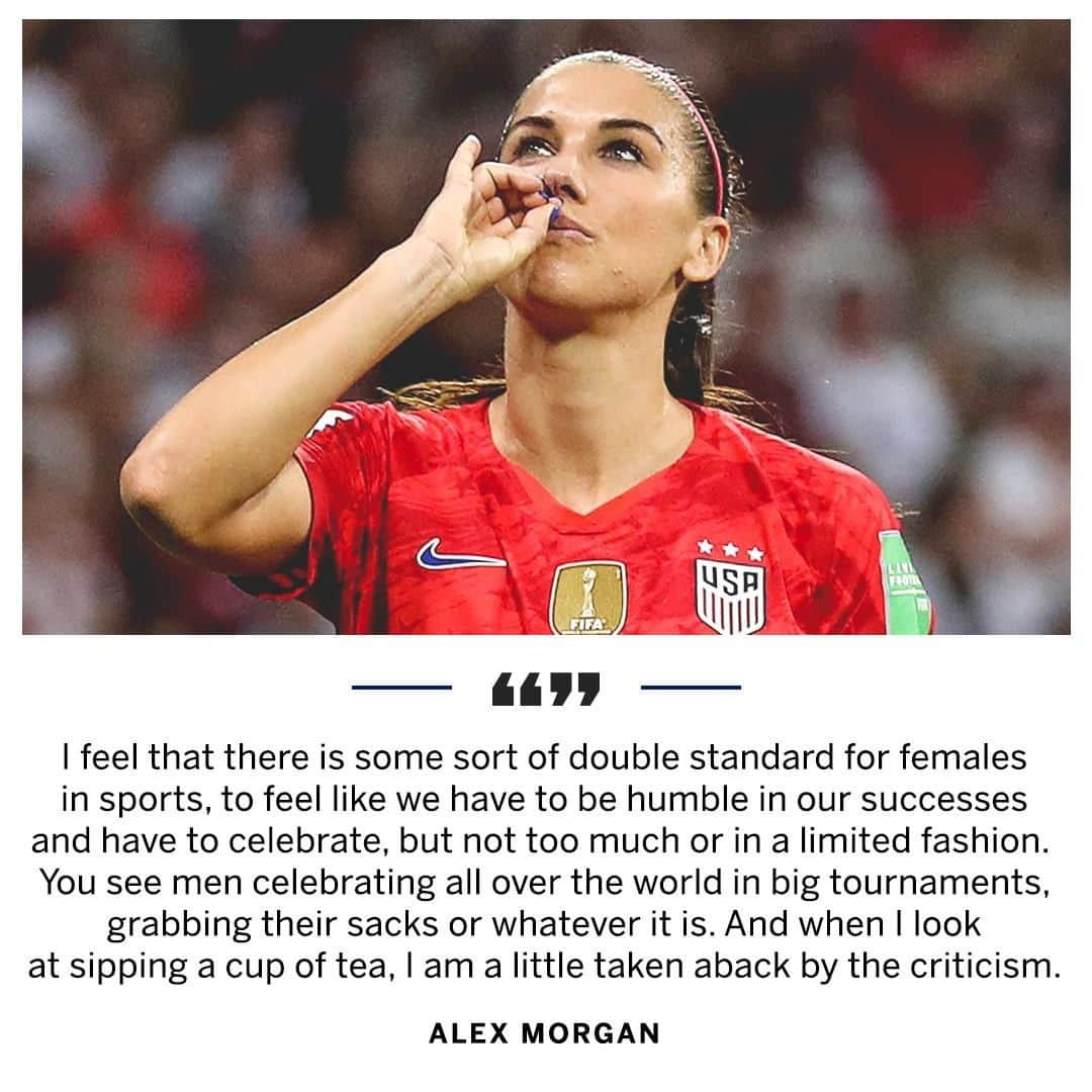 スポーツセンターさんのインスタグラム写真 - (スポーツセンターInstagram)「Alex Morgan says the controversy over her tea sipping celebration is proof of a double standard for female athletes.」7月5日 23時47分 - sportscenter