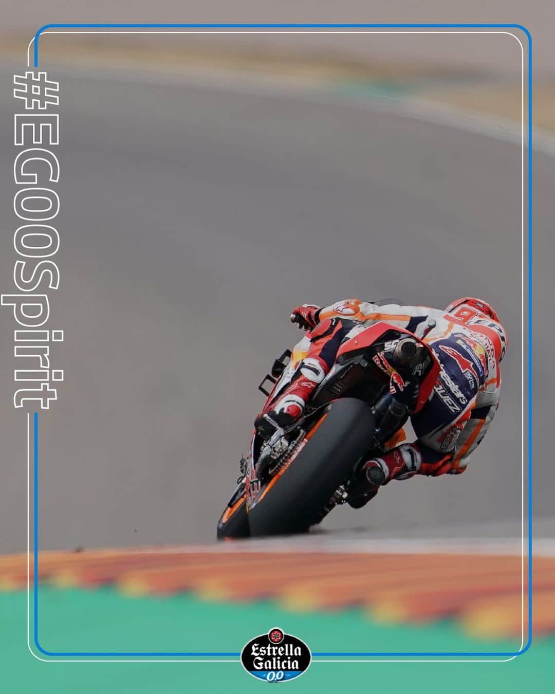 レプソル・ホンダのインスタグラム：「Heading out of the office on a Friday faster than Marquez rips down the #GermanGP waterfall. #FridayFeeling  @estrellagalicia00 🍻 #ConMarcyEG00」