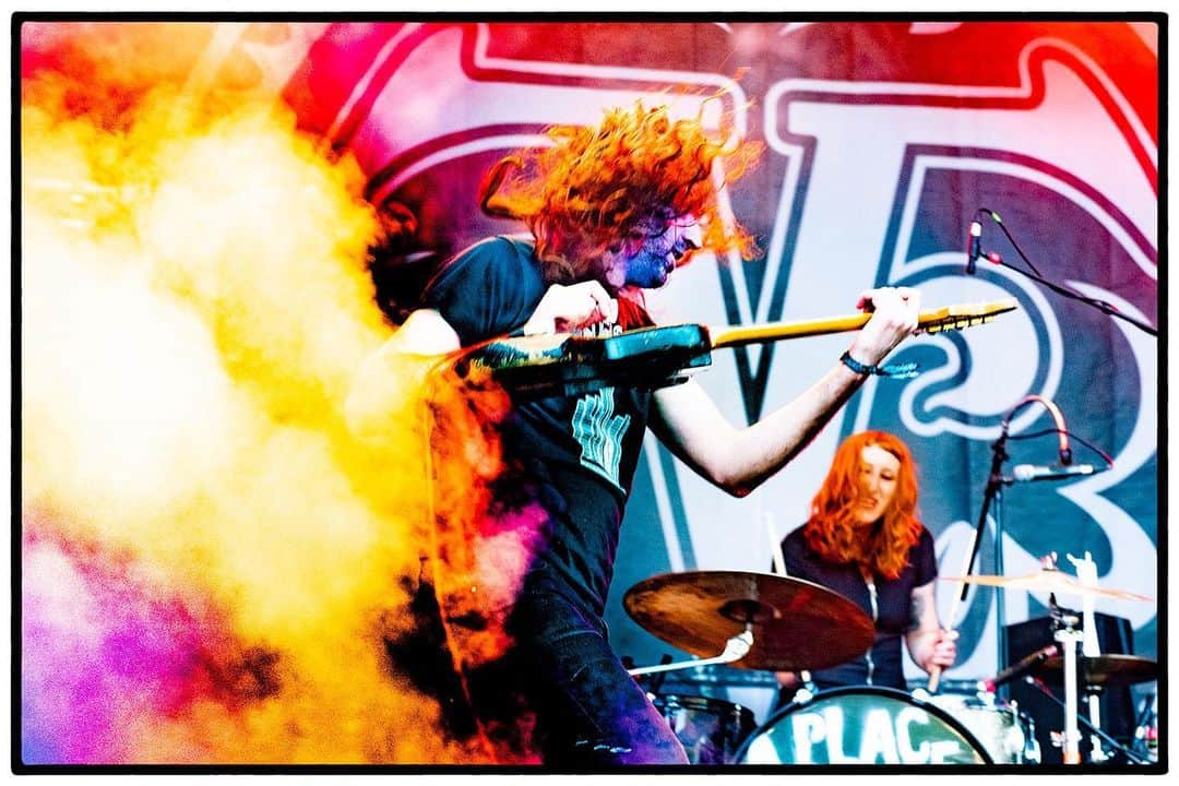 A Place to Bury Strangersのインスタグラム：「Photo from the incredible @clemensmitscher from @freakvalleyfestival  #haironfire #freakvalley #aptbs #aplacetoburystrangers #clemensmitscher #clemensmitscher」
