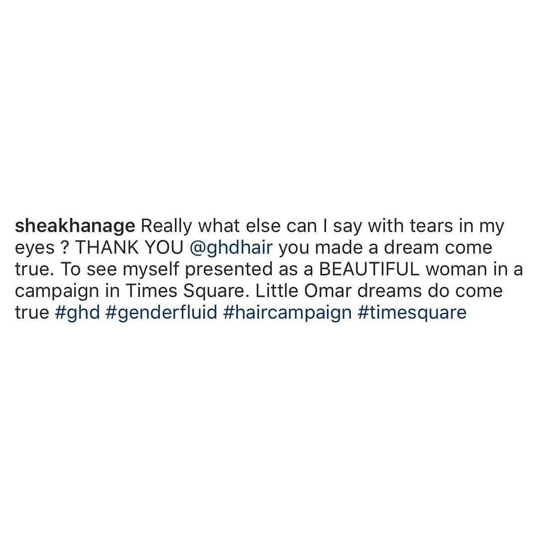 ghd hairさんのインスタグラム写真 - (ghd hairInstagram)「This time last year, Shea - a talented and beautiful gender fluid model -  was a part of our biggest campaign ever. Now, it’s being shown at Times Square 💗  Be warned, Shea’s post may hit you in the feels 👉 swipe to read 👉  #ghd #ghdhair #genderfluid #genderfluidity #feelgoodfriday #newyork #londonpride #pride」7月6日 1時27分 - ghdhair