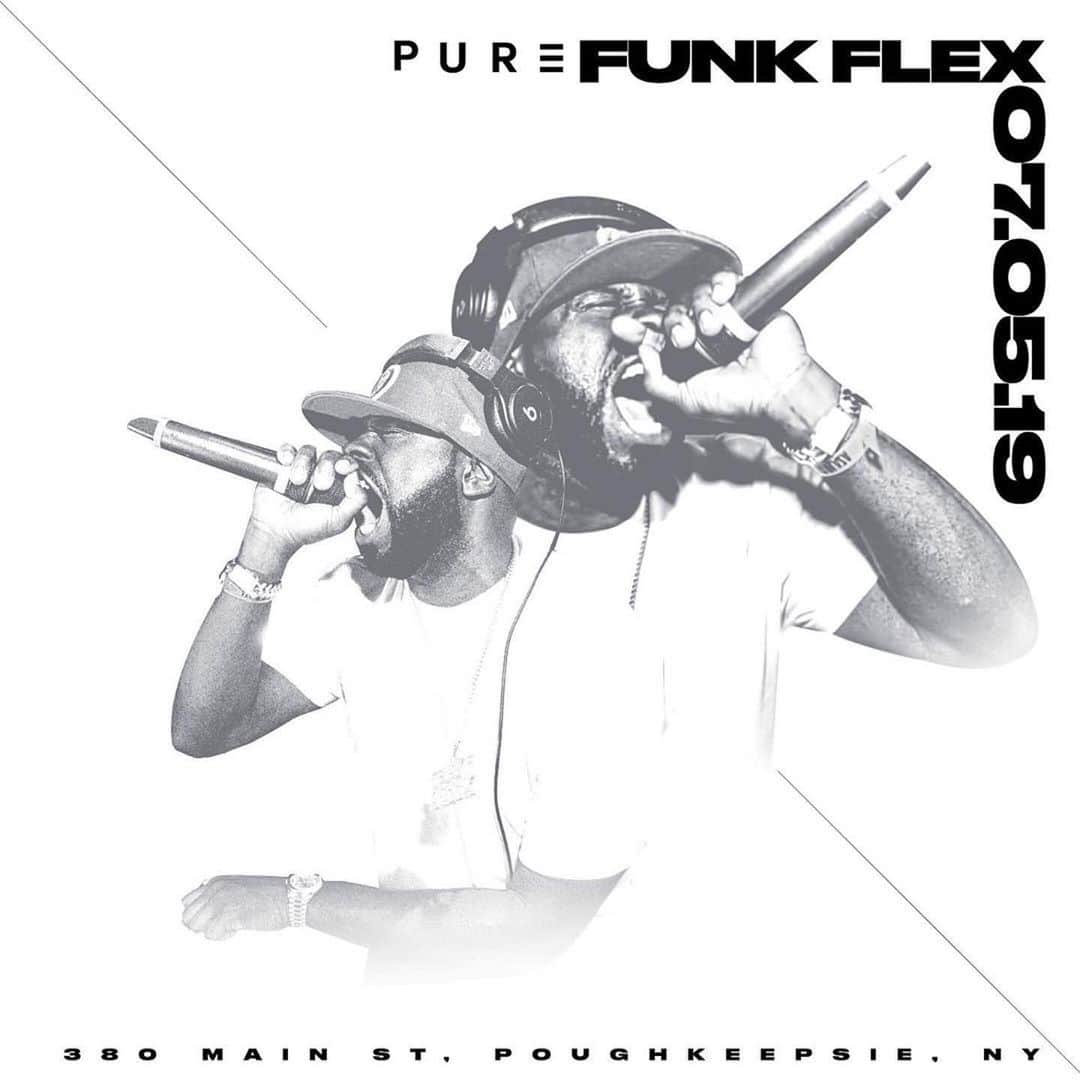 ファンクマスター・フレックスのインスタグラム：「TONIGHT! 1st time ever I’m touching down at Pure in Poughkeepsie! FunkFlex 3 hour set! @litdigitaldjs / Sliime I see u!」