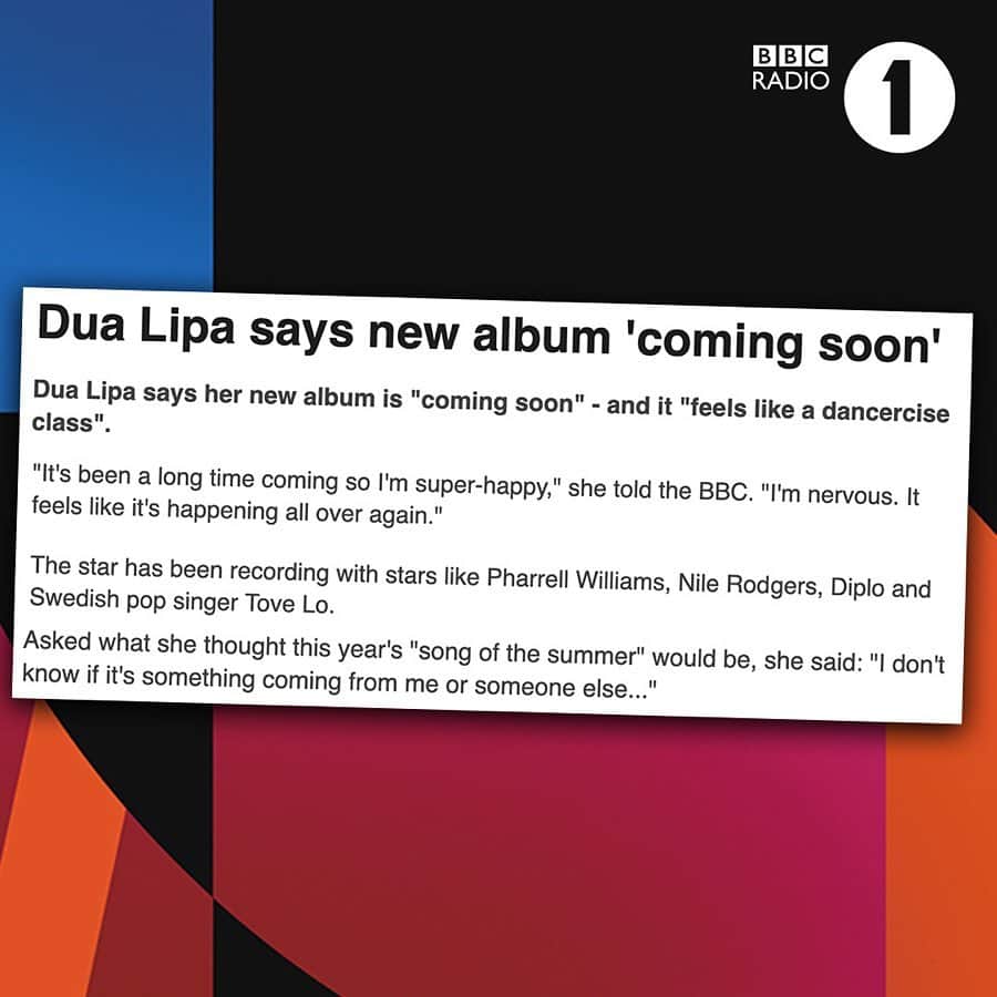 BBC Radioさんのインスタグラム写真 - (BBC RadioInstagram)「New @dualipa is exactly what we all need in our lives right about now 👀」7月6日 2時41分 - bbcradio1