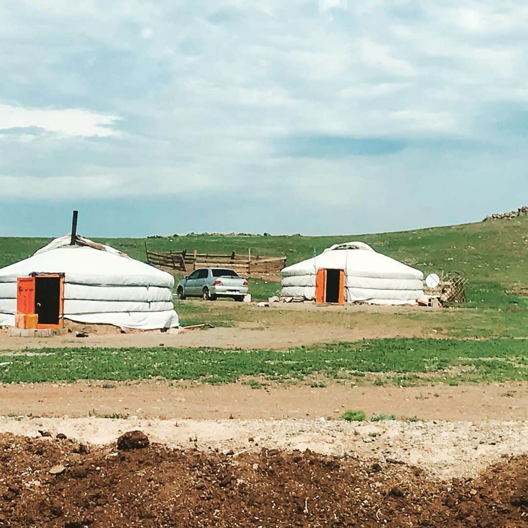 北条かやさんのインスタグラム写真 - (北条かやInstagram)「#モンゴル #ウランバートル  から移動中 草原に羊の群れ  車を降りて撮影した☺️」7月6日 21時41分 - n_a_y_a_n_m_i_m_u