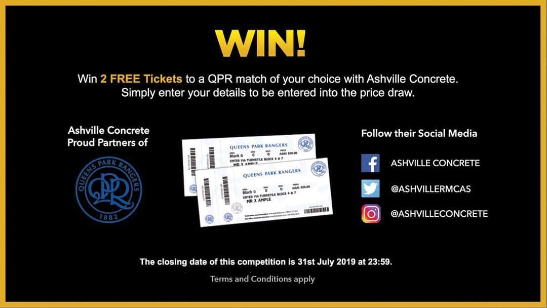 クイーンズ・パーク・レンジャーズFCさんのインスタグラム写真 - (クイーンズ・パーク・レンジャーズFCInstagram)「🎫 Win two tickets to a #QPR home game of your choice this season with @ashvilleconcrete! Visit ashvilleconcrete.com to enter.」7月6日 17時21分 - officialqpr