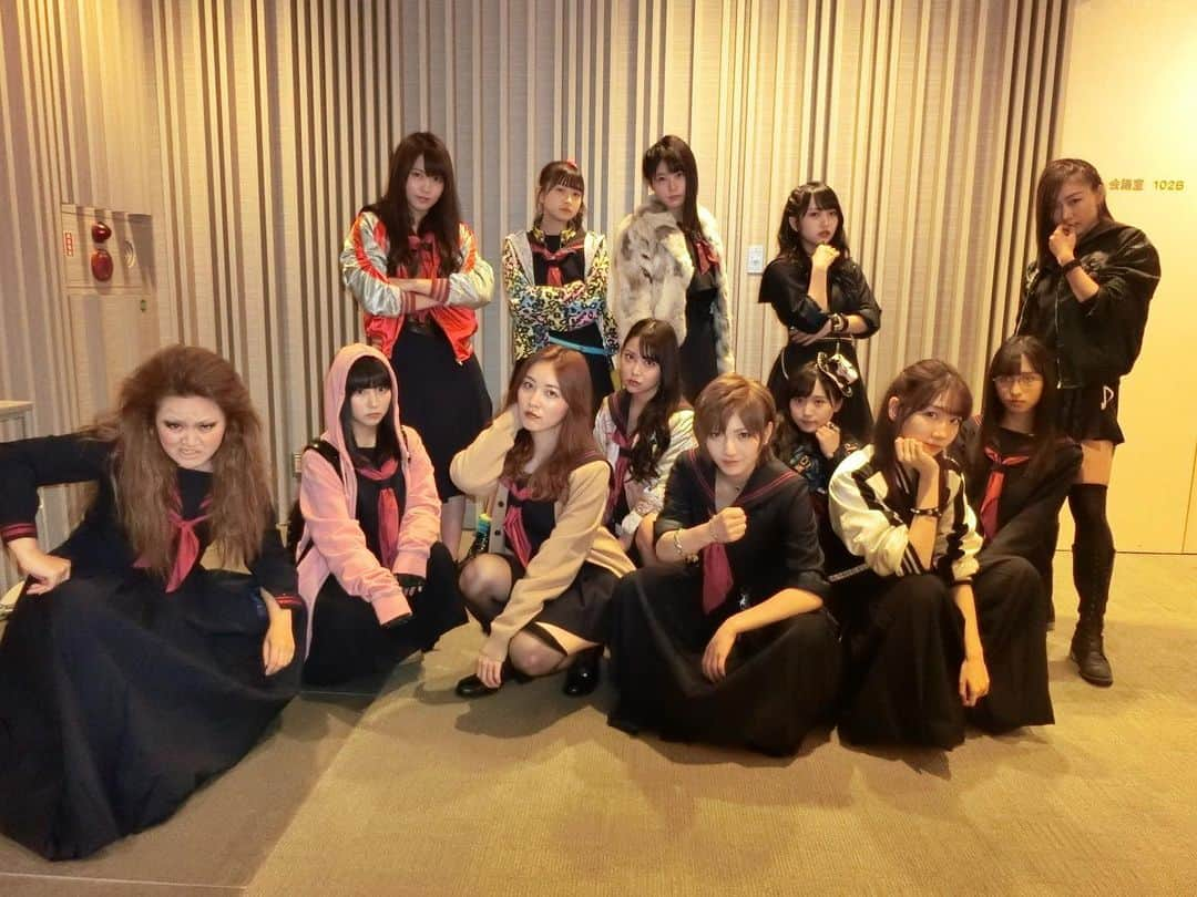 なちゅさんのインスタグラム写真 - (なちゅInstagram)「THE MUSIC DAY 生放送 夜露死苦ー！ AKB48＋なちゅ ツッパリメドレー 竹刀振り回して気合い入れたったでー！ うぉりゃああー！！！ あつ姐ー！！！ 今夜は勝利の手羽先や！！！ #マジすか学園 ……… ぶっちゃけ、 幸せ過ぎて棒です😭🙏✨💓 憧れの歌番組に初出演でした🎤 本当にありがとうございました。 私を呼んで下さったスタッフの方、受け入れて仲良くしてくれて、教えてくれるいつも心が強くて優しいAKB48のパイセン方々 本当にありがとうございます😭🙏✨💓💓💓 見てくれた方々本当にありがとうございました…まだ夢みたいです✨  #日テレ #THEMUSICDAY2019  #AKB48 #マジスカロックンロール  #なちゅ  #鬼塚だるま #ツッパリメドレー #氣志團 #嶋大輔  #坂口渚沙 #さかぐち なぎさ#AKB48 #チーム8 #チーム4  #松岡はな #まつおかはな #HKT48 #チームTII #鬼塚だるま #勝利の手羽先 #THEMUSICDAY2019  #岡田奈々 優子 大島優子  #小栗有以 敦子 前田敦子  #瀧野由美子 サド 篠田麻里子  #白間美瑠 シブヤ 板野友美  #須田亜香里 ゲキカラ 松井玲奈  #岡部麟 トリカゴ 小嶋陽菜  #田中美久 ネズミ 渡辺麻友  #坂口渚沙 みゃお 宮崎美穂  #松岡はな ダンス 矢神久美  #柏木由紀 ブラック  #松井珠理奈 センター  #向井地美音 オリジナルキャラクター 総監督 #SDN48 なちゅ  #AKB48 #マジスカロックンロール #日テレ #ツッパリメドレー #マジすか学園」7月6日 20時34分 - nachudesu1223