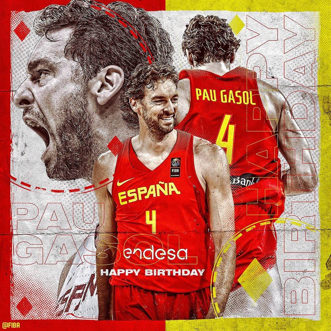 FIBAさんのインスタグラム写真 - (FIBAInstagram)「#HappyBirthday to the 🇪🇸 Legend @PauGasol! 🎉🏀」7月6日 20時40分 - fiba