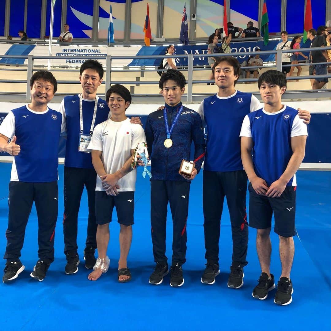 テレビ朝日「体操」のインスタグラム：「ユニバーシアード個人総合 男女アベック優勝✨ #萱和磨  #畠田瞳 #世界体操」