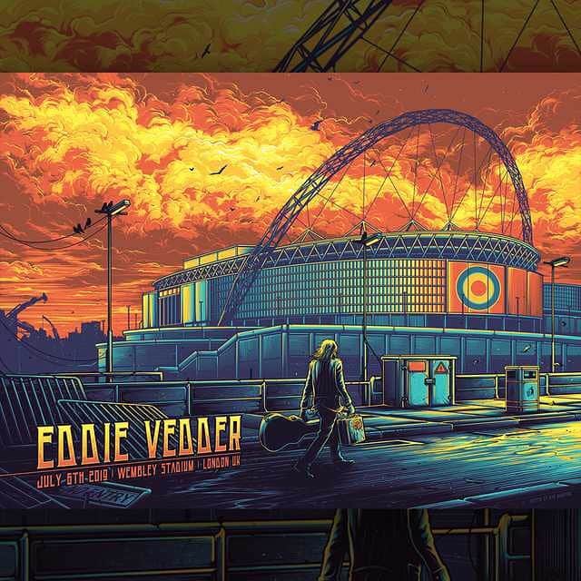 パール・ジャムさんのインスタグラム写真 - (パール・ジャムInstagram)「#EddieVedder wraps up his European tour tonight in London at @WembleyStadium. 🎨: @DanMumfordDraws」7月6日 23時49分 - pearljam