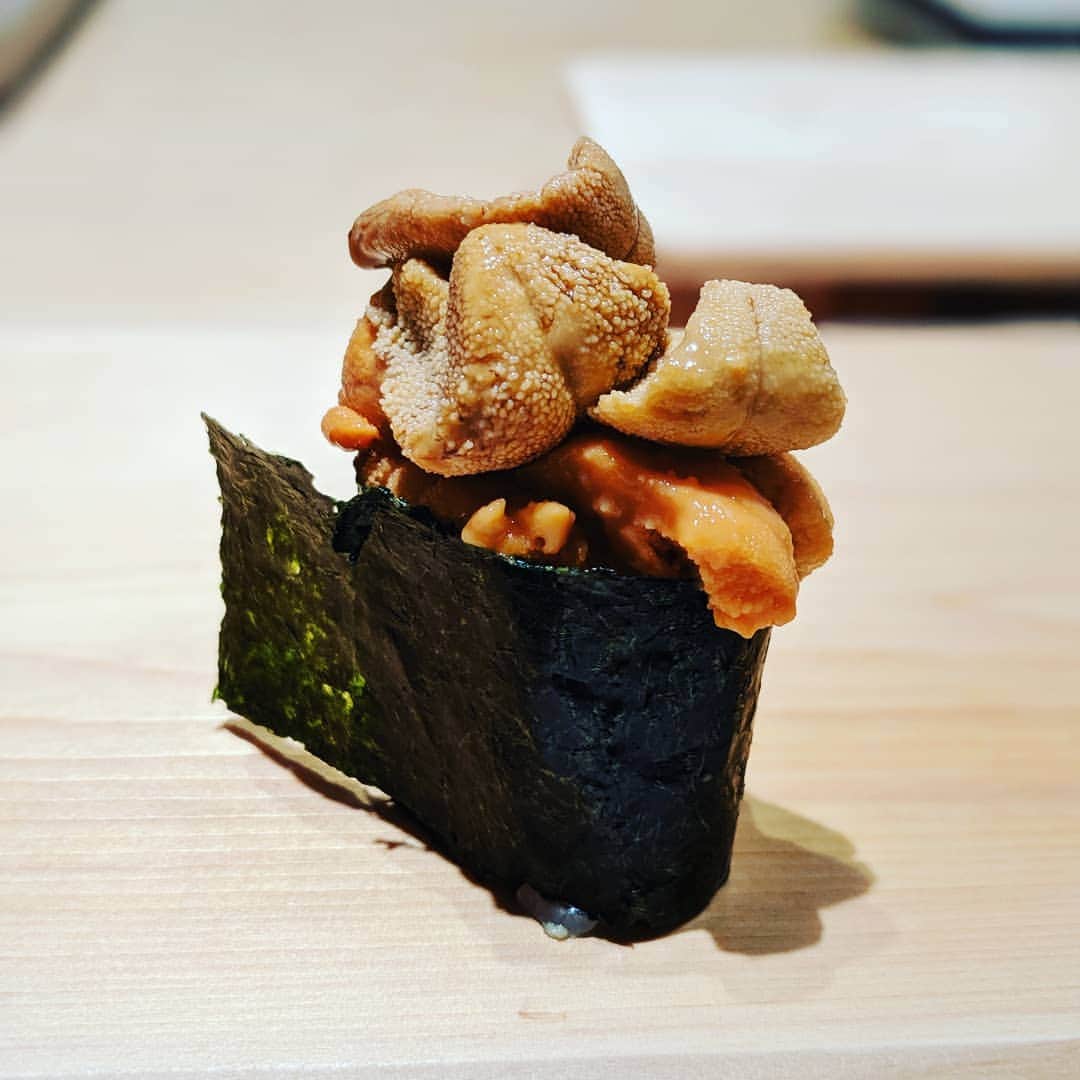 Masayasu Moritaのインスタグラム：「#雲丹 #ウニ #seaurchin #uni #sushi #握り #すが弥 #麻布グルメ #tokyo #東京 #鮨 #もりたま飯 #foodie #foodgasm #foodphotography #foodstagram #美食 #delicious #tasty #instafood #グルメ #food #yummy #foodporn #デリスタグラマー #グルメな人と繋がりたい #寿司好きな人と繋がりたい」