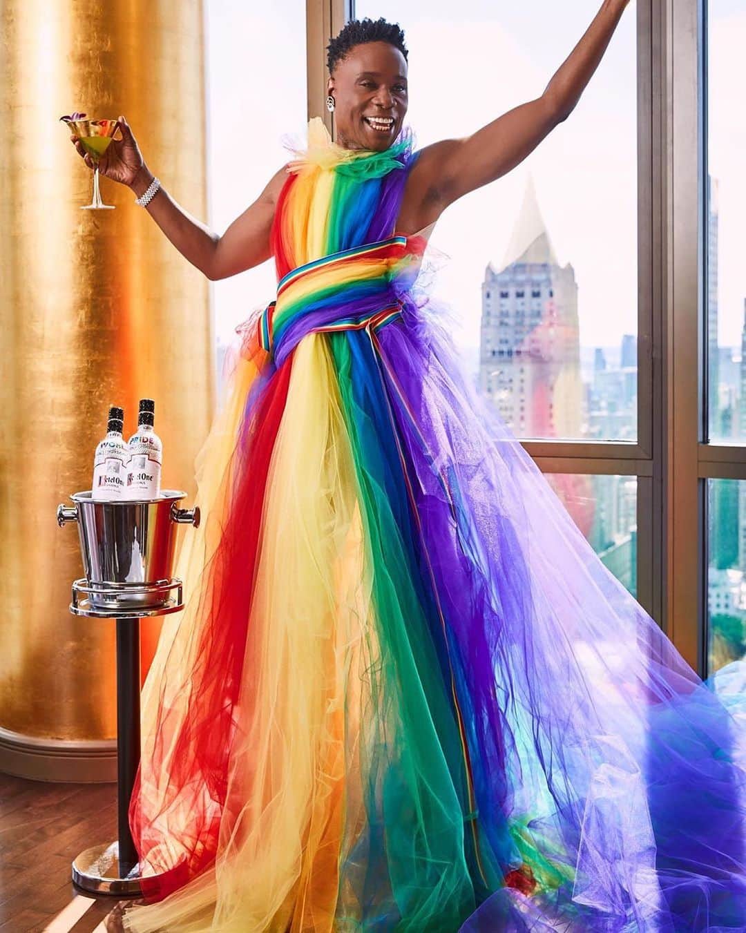 Fashion Weekのインスタグラム：「Flashback to @TheeBillyPorter wearing #NYFW designer #ChristianSiriano at #PrideNYC last Sunday 🌈 Photo via @csiriano」