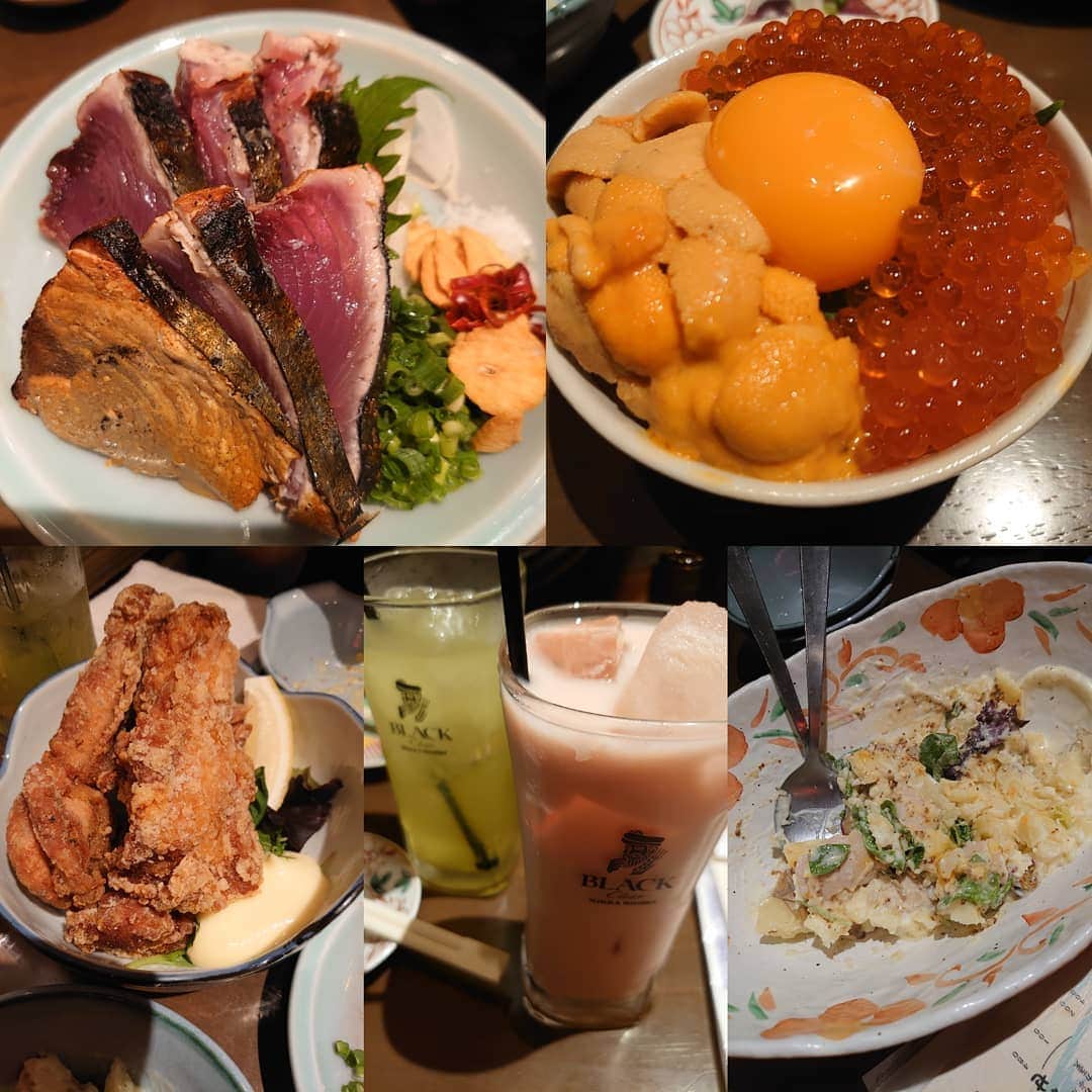 吉岡奈々子さんのインスタグラム写真 - (吉岡奈々子Instagram)「いつかの・・・ #ディナー #今回の #お目当て #豪華tkg #卵かけご飯 #メイン #鰹のわらやき #ホカホカポテトサラダ #間違いない #美味しい」7月8日 2時01分 - nanakoyoshioka