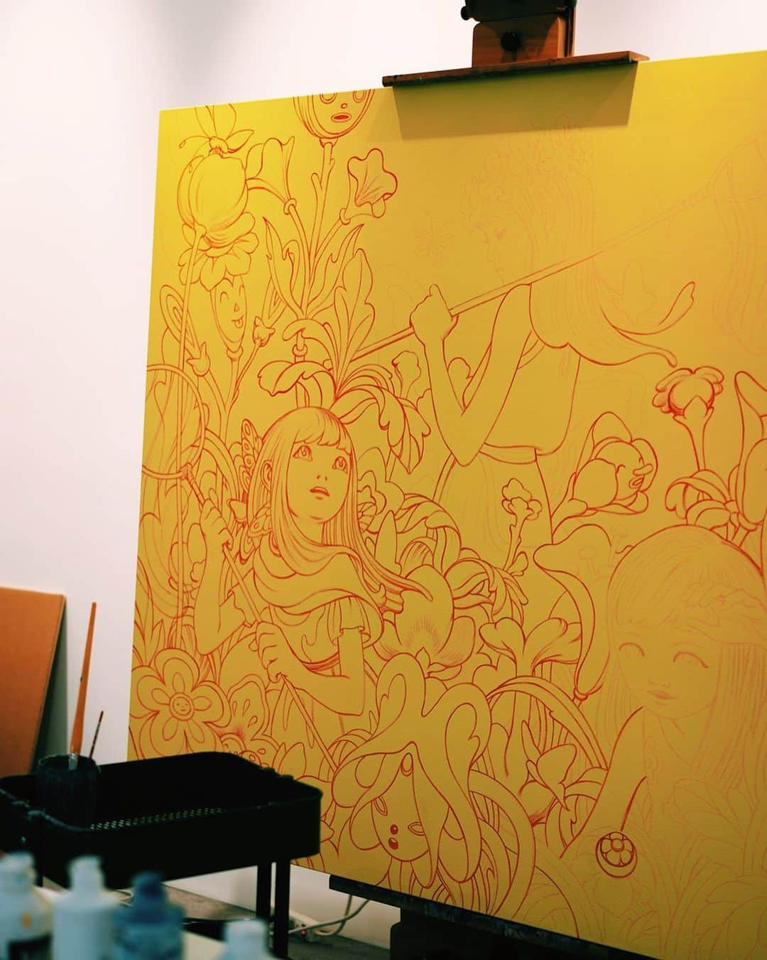 ジェームス・ジーンさんのインスタグラム写真 - (ジェームス・ジーンInstagram)「✨🦋✨ Underpainting at the beginning of Aurelians. The print releases July 9th at 8am PDT 🔗 in Bio」7月8日 2時06分 - jamesjeanart