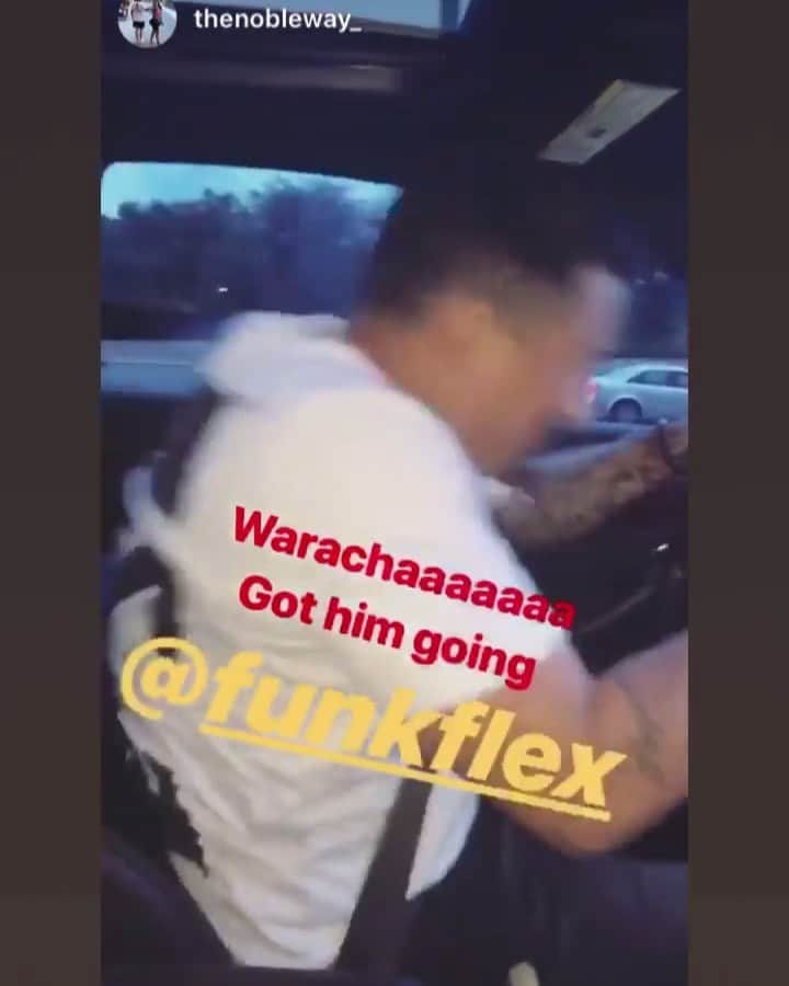 ファンクマスター・フレックスのインスタグラム：「I got these cars rocking!!! FunkFlex on the set!! vid via! @thenobleway_ GUARACHA!!!!」