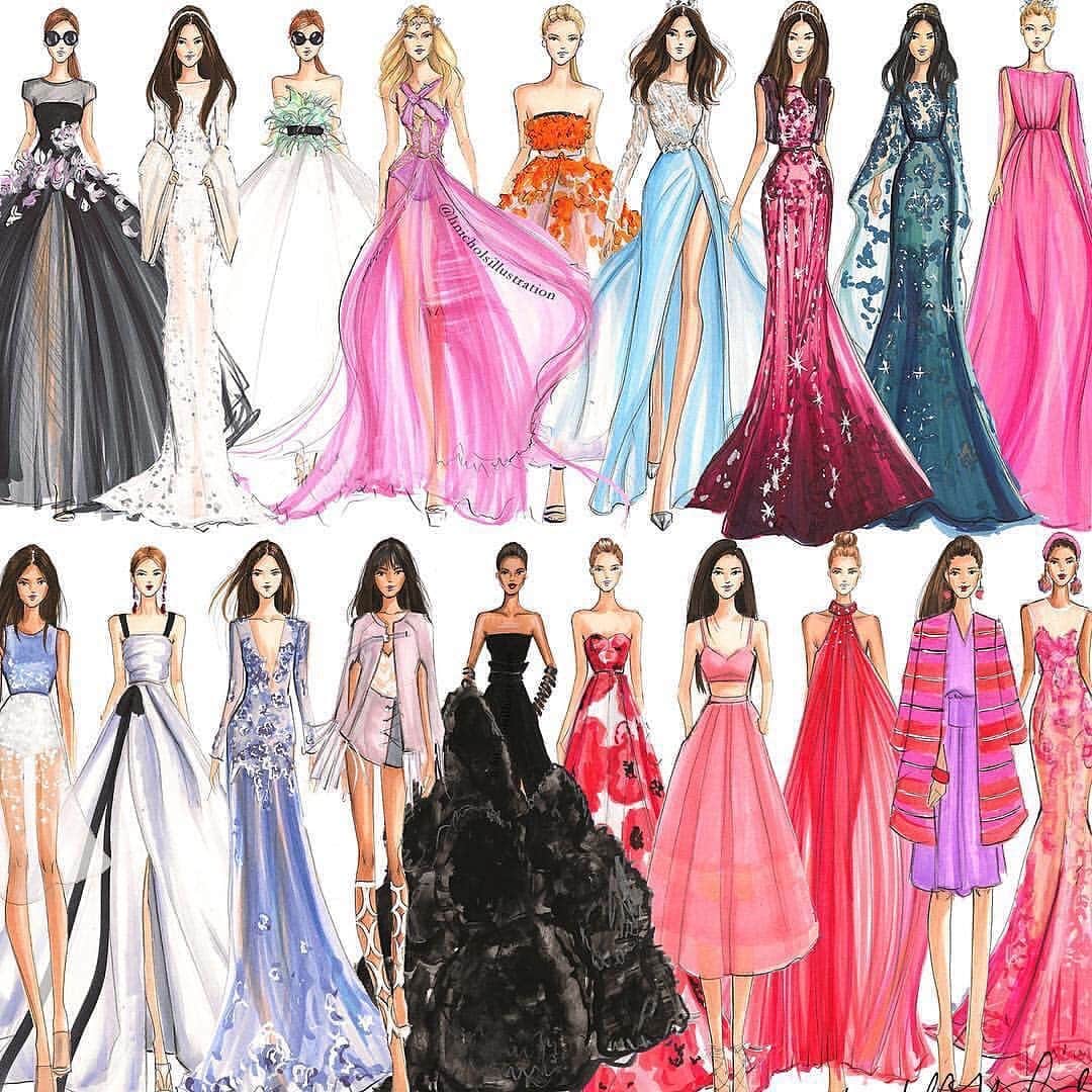 Holly Nicholsさんのインスタグラム写真 - (Holly NicholsInstagram)「A thousand dresses in my closet and I still have nothing to wear. #couture #coutureweek #fashionsketch #fashionillustration #fashiondrawing #hnicholsillustration #copicmarkers #copic #eliesaab #giambattistavalli #zuhairmurad #givenchy #valentino」7月7日 21時05分 - hnicholsillustration