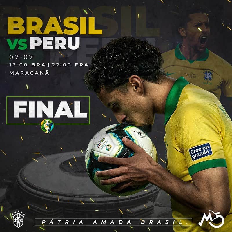 マルコス・アオアス・コレアのインスタグラム：「FINAL! 🇧🇷🇵🇪 #BRAPER #CopaAmérica #FINAL #MarquinhosM5 #GigantesPorNatureza #M5 #SeleçãoBrasileira」