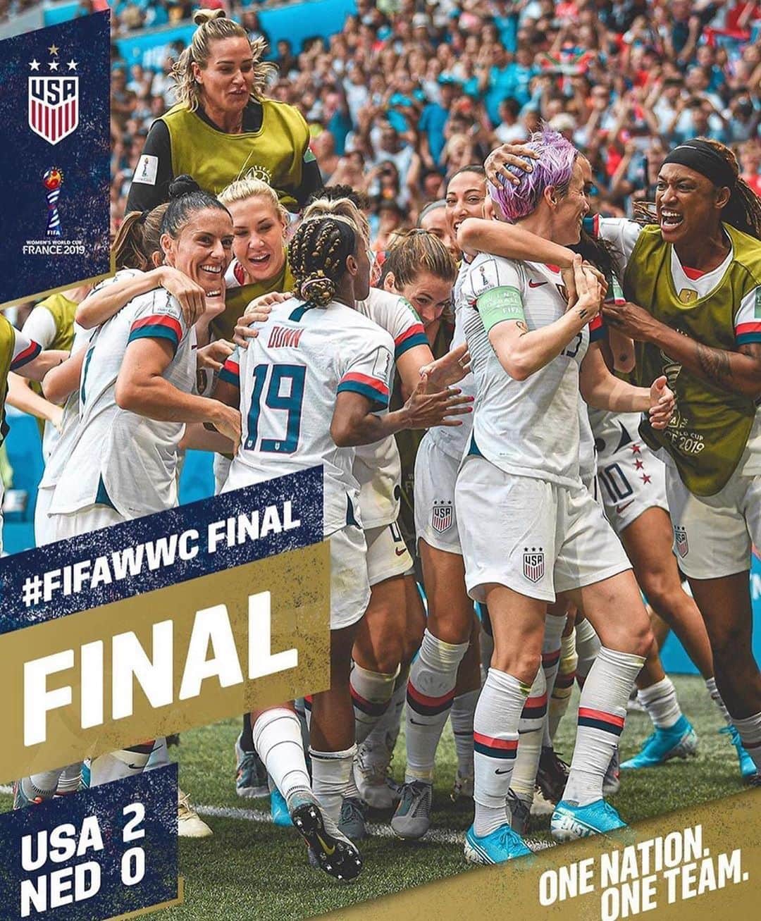 ジェイミー・キングさんのインスタグラム写真 - (ジェイミー・キングInstagram)「Get it sisters!!! SO INSPIRED AND LIVING FOR THESE BAD ASS ATHLETES. Thank you for your dedication and for crushing the #fifawomensworldcup #womensworldcup #teamusa 🌈💯💥❤️🇺🇸 #football #womensupportingwomen」7月8日 11時05分 - jaime_king