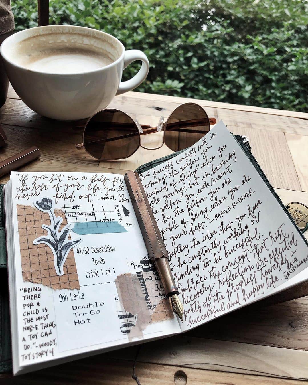 Catharine Mi-Sookさんのインスタグラム写真 - (Catharine Mi-SookInstagram)「Today is for quiet. And raindrops. Good coffee, journaling, and enjoying a slower pace. Today is for rest. And gratitude. Moments, loved ones and plenty of reflection. From my mug to yours, cheers to your day. I hope this Sunday refreshes the palette and brings each of you an inspiring week ahead. . . . “When you rise in the morning, give thanks for the light, for your life, for your strength. Give thanks for your food and for the joy of living. If you see no reason to give thanks, the fault lies in yourself.” -Tecumseh . . . A happy new addition to my EDC: the Hamilton sunnies by @randolph.usa. A new geometric shape from the reinvention of their two retired styles, Jefferson and Franklin. Their featherweight SkyForceTM lenses feature Polarization, Anti-Reflective and Oleophobic coatings. I chose the Autumn Sunset color, which gives a warm grey viewing experience. Oh and my favorite detail: my name custom engraved on the arms! A big thank you to #veteranownedbusiness @randolph.usa for sending these beauties my way! . . . Also featuring my tried and true portable copper @ystudiostyle fountain pen from @koheziamsterdam. TN Passport @nomadostore. Leather Student Pencil Case & Passport Wallet @galen_leather. Field Bag in Newcastle (and on sale!) @woodandfaulk. . . . #myrandolphs #sunnies #sunglassesfashion #journaling #ystudio #fountainpens #penmanship #midoripassport #nomadostore #トラベラーズノート #galenleather #leathercraft #woodandfaulk #whatsinmybag #creativejournal #dailyjournal #stationery #stationerylove #handsinframe #coffeeshopvibes #coffeenclothes #moodygram #creativespace #aquietstyle #plannercommunity #thedailywriting #midoritravelersnotebook」7月8日 3時56分 - catharinemisook