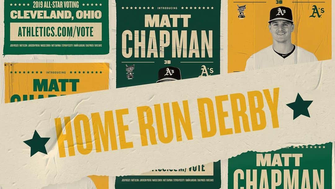 オークランド・アスレチックスさんのインスタグラム写真 - (オークランド・アスレチックスInstagram)「A new player has entered the game.  Matt Chapman will be competing in tomorrow’s Home Run Derby! #RootedInOakland」7月8日 4時15分 - athletics