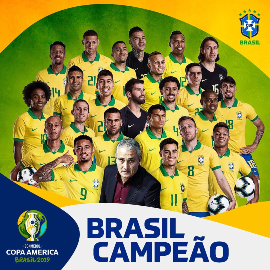サッカー ブラジル代表チームさんのインスタグラム写真 - (サッカー ブラジル代表チームInstagram)「ACABOOOOOOOU! BRASIL É CAMPEÃO DA COPA AMÉRICA! ⠀ 🇧🇷 3 x 1 🇵🇪 | #JogaBola #CopaAmérica #BRAxPER」7月8日 6時57分 - cbf_futebol
