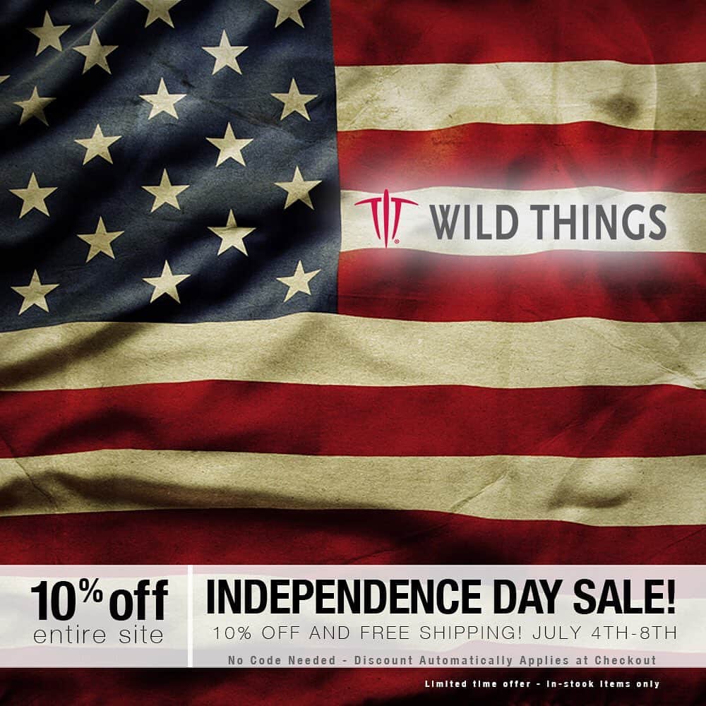 ワイルドシングスさんのインスタグラム写真 - (ワイルドシングスInstagram)「Just over 24-hours left!  Shop today for 10% off and FREE SHIPPING on the entire WildThingsGear.com site in celebration of Independence Day!  FLASH SALES DAILY!  https://www.wildthingsgear.com/  Sale runs July 4th-8th. No code needed for 10% off and FREE SHIPPING! In-Stock items only, US Shipping only. —- #igmilitia #military #soldier #tactical」7月8日 7時06分 - wildthingsgear