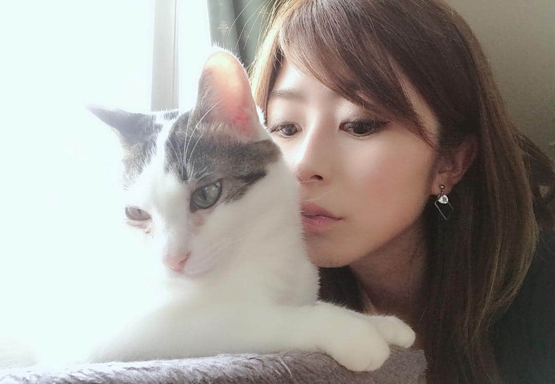 青木茉里奈さんのインスタグラム写真 - (青木茉里奈Instagram)「🐈とんぺいと私w 下から(*ﾟ∀ﾟ*) in 実家  #とんぺいと私 #実家 #愛猫 #とんぺい #おてんばboy」7月8日 9時49分 - marinaaoki28