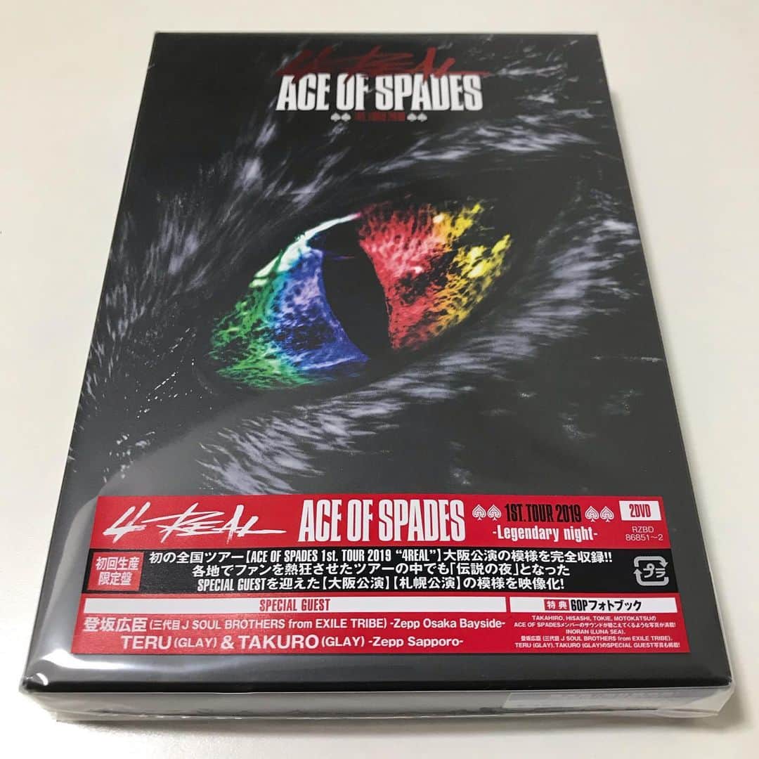 のインスタグラム：「‪ACE OF SPADES 1st Tour「4REAL」‬ ‪サンプル盤‬届きました。 メッチャええわぁ〜 7/10発売！ #aceofspades #4real」