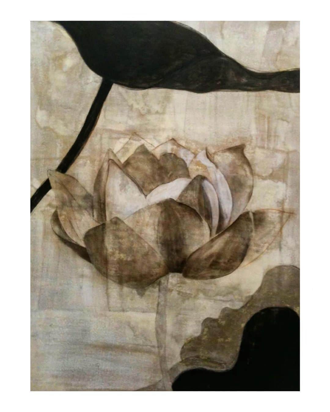 Uzo Hiramatsuさんのインスタグラム写真 - (Uzo HiramatsuInstagram)「past work (部分) mixed media on board  #fukuoka#artwork#contemporaryart#abstraction#painting#drawing#flower#lotus」7月8日 15時41分 - uzo_hiramatsu