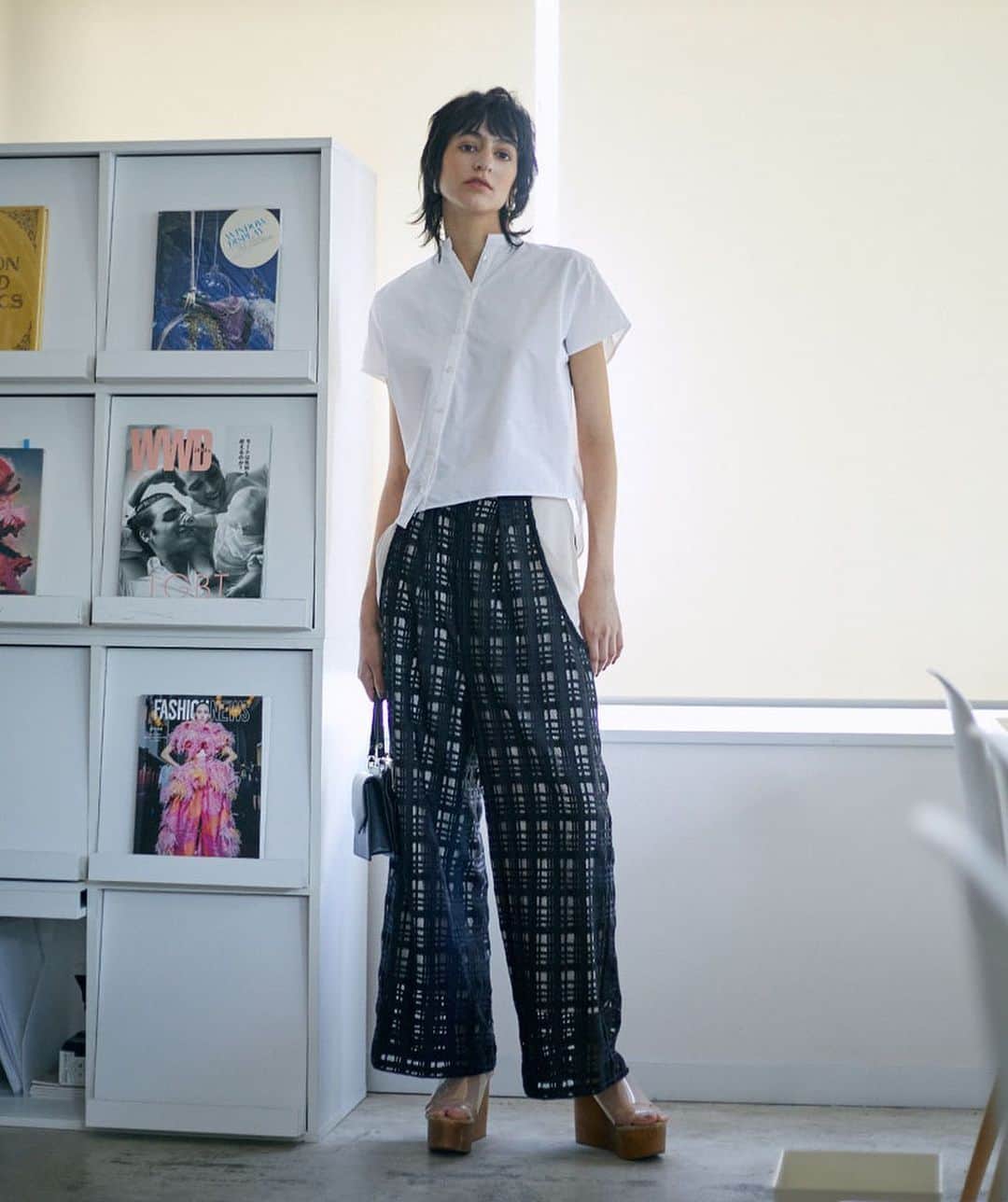 のインスタグラム：「07.09(tue)12:00 SHEER CHECK LAYERED PANTS will be released by online. . #ameri #amerivintage #shopping #fashion #japan #check」