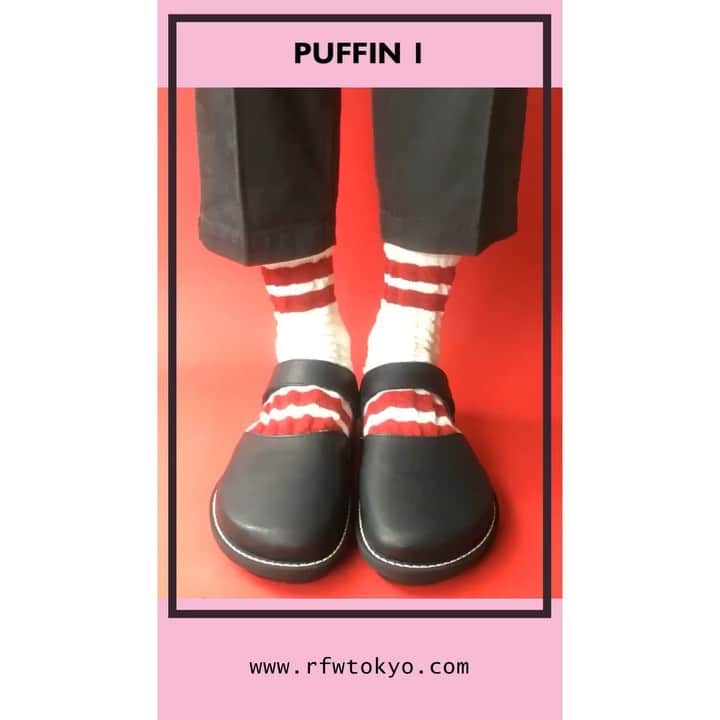 のインスタグラム：「《RFW 2019SS》  PUFFIN 1 -Black- MADE IN JAPAN  2019年春夏新作より レザーサンダル『PUFFIN』が新登場！  ゆったりとした作りとシルエットと つま先を包み込んだデザインが印象的な新作です。 太い1本のストラップでしっかりと固定してくれます。 ソールには軽量で柔らかく 摩耗製に優れたビブラムソールを使用。 コバ周りの飛び出したデザインが特徴的で ソールは張り替えもでき、長くご着用いただけます。  ソックスとのコーディネートも非常におすすめです！  2019 spring summer made-in-Japan leather sandal collection meet our [PUFFIN] !  Soft and round silhouette, unique sandal design that covers all your toe.  Adjustable one strap velcro. Lightweight with soft insole. Using highly durable vibram outsole.  Goes well even with socks ! Link below for more information !  www.rfwtokyo.com @rfwtokyo  #rfw #rfwtokyo #rhythmfootwear #sneaker #sneakers #kicks #instashoes #instakicks #sneakerhead #sneakerheads #nicekicks #sneakerfreak #kickstagram #2019ss #spring #summer #renewal #20th #aniversary #tokyo #rpm #rhythmprimarymarket #leather #sandal #puffin #newarrival」