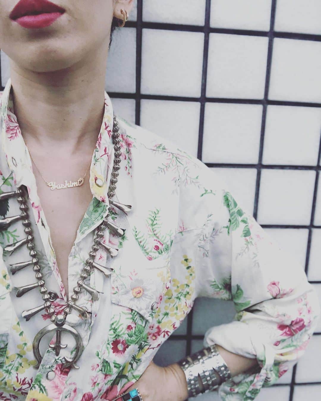 のインスタグラム：「🌸🌿🌼 @yukarinegishi  からお下がりもらった♡  #vintage #westernshirt」