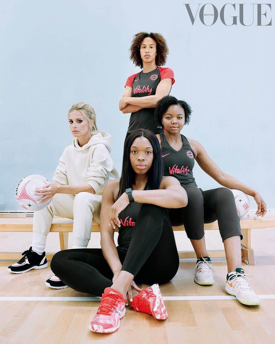 British Vogueさんのインスタグラム写真 - (British VogueInstagram)「“Let’s stop talking about women playing sport, and just talk about athletes doing what they love.” England’s revered netball team has rekindled our love for the game. And as the Netball World Cup gets underway, @LauraBaileyLondon takes to the court. Read the full piece in the August 2019 issue of #BritishVogue, on newsstands now.  Laura Bailey, Serena Guthrie, Summer Artman and Eboni Usoro-Brown, photographed by AliceMannnn and styled by @JuliaBrenard, with hair by @DianaJMoar and make-up by @RebekahLidstone.」7月8日 19時18分 - britishvogue