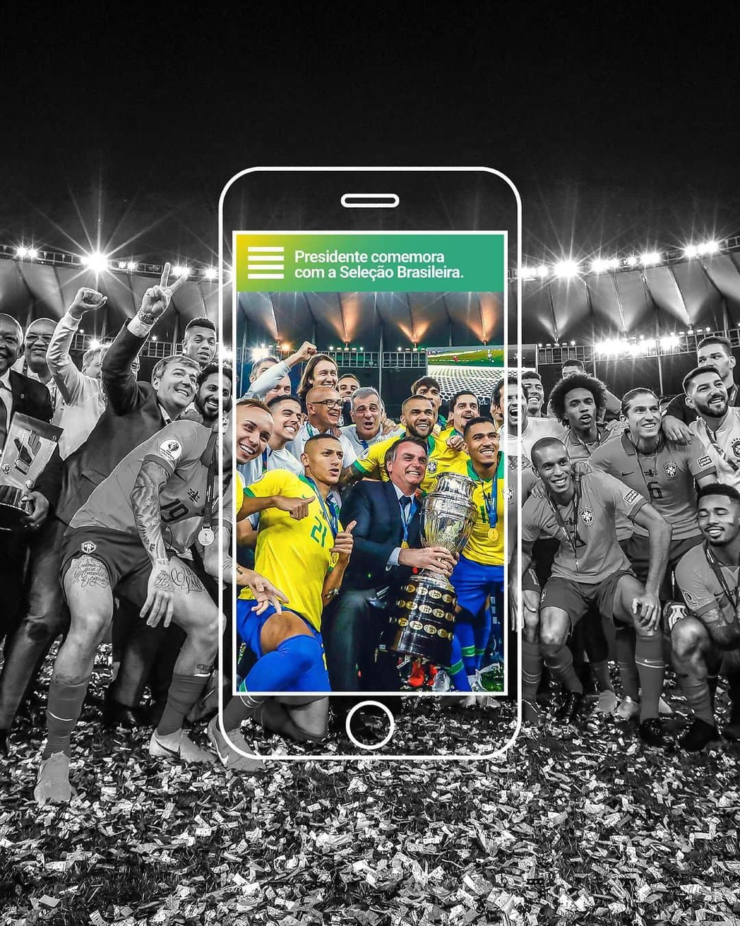 ジルマ・ルセフさんのインスタグラム写真 - (ジルマ・ルセフInstagram)「O presidente @jairmessiasbolsonaro festejou o título da @copaamerica com os jogadores e a comissão técnica brasileira no Maracanã. #copaamerica2019 #selecaobrasileira #maracanã」7月8日 22時05分 - presidenciadobrasil