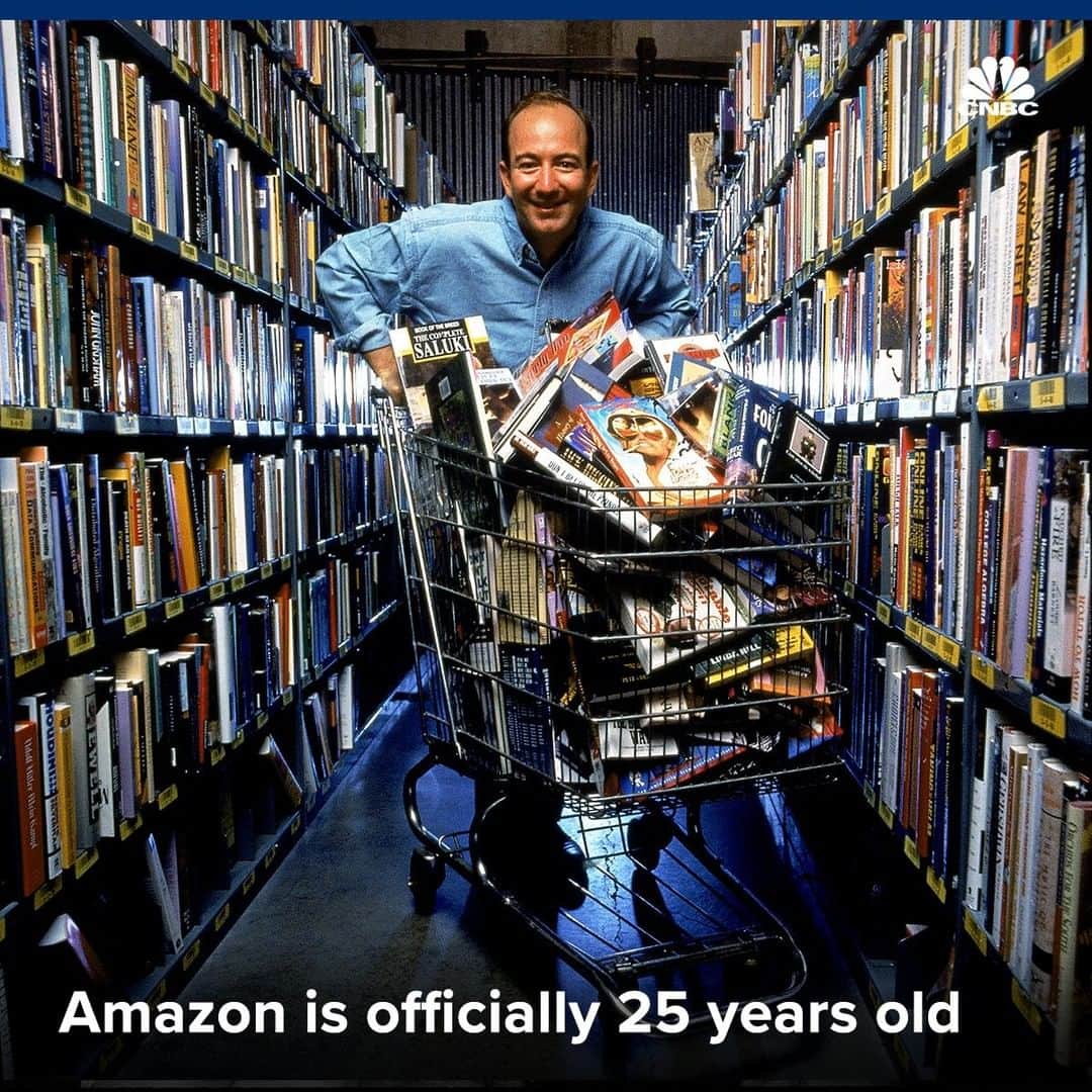 CNBCさんのインスタグラム写真 - (CNBCInstagram)「On July 5, 1994, Jeff Bezos filed the paperwork to launch a company. ⁠ ⁠ At inception, the company was called Cadabra, Inc., a shortened version of the famous magician’s expression, “abracadabra.” That name didn’t last long, though. In October 1994, he found the name "Amazon" — and the rest is history. ⁠ ⁠ Over the next 25 years, Amazon would become the e-commerce behemoth we all now know, with a market capitalization of more than $950 billion.⁠ ⁠ You can read all about Amazon's evolution at the link in our bio.⁠ ⁠ (with @cnbcmakeit)」7月8日 23時02分 - cnbc