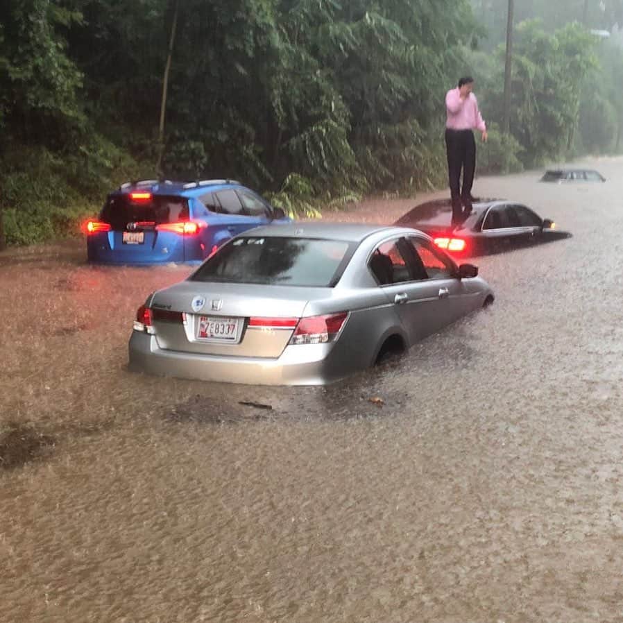 NBC Newsさんのインスタグラム写真 - (NBC NewsInstagram)「Flash flooding leaves cars partially submerged near Fletcher’s Cove in Washington, DC. More at the link in our bio. . 📷 Dave Dildine / WTOP-FM」7月8日 23時47分 - nbcnews