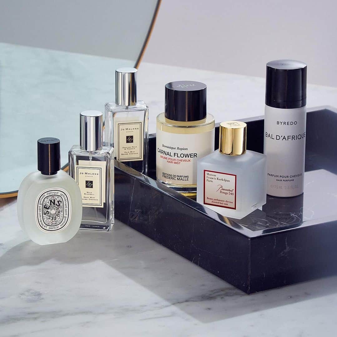Saks Fifth Avenueのインスタグラム：「MANE SPRITZ: Hair perfumes are the ultimate two-in-one, marrying scent with styling. Discover the perfect scents for your locks courtesy of @dsanddurga, @maisonmargiela, @jomalonelondon, @officialbyredo and @diptyque. #SaksBeauty #MondayMorningArmor」