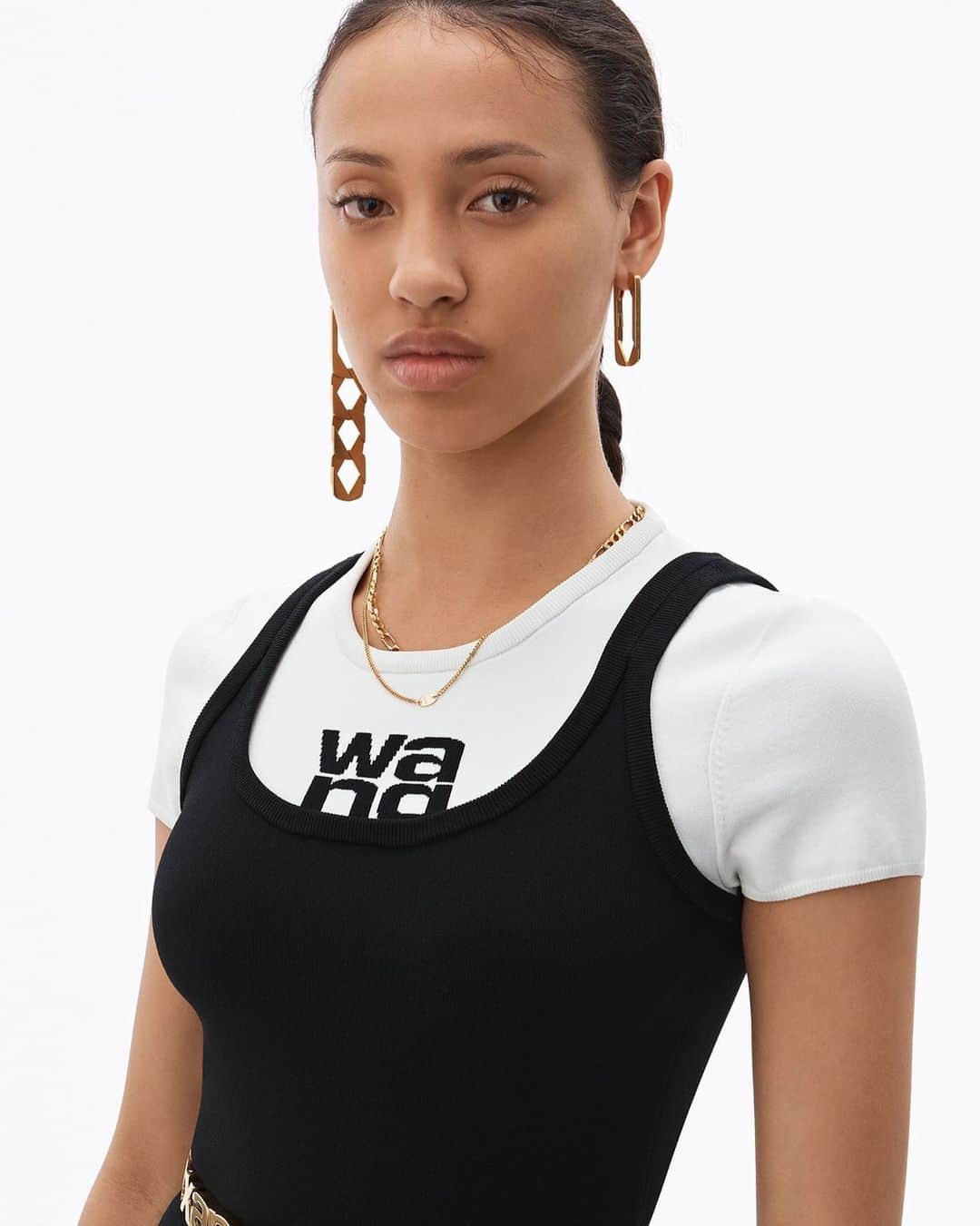 のインスタグラム：「Just a peek of Wang. - Find the sport layering logo mini dress now on alexanderwang.com.」
