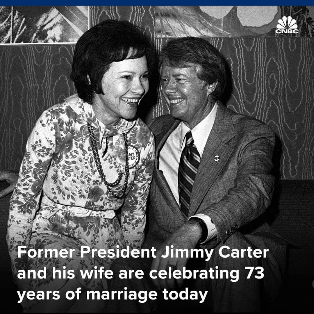 CNBCさんのインスタグラム写真 - (CNBCInstagram)「Jimmy Carter, the nation’s 39th president, and his wife Rosalynn are celebrating 73 years of marriage today. ⁠ ⁠ At 94 years old, Carter is the oldest-living former president in U.S. history.⁠ ⁠ He and his wife Rosalynn live a fairly normal — and frugal — life. In fact, Carter still lives in the ranch house he built himself in 1961. They make their own yogurt, and enjoy spending weekends dining with neighbors on paper plates with bargain-brand wine. ⁠ ⁠ Carter’s modest lifestyle is sharply different from those of other living former presidents. Read more at the link in bio. ⁠ ⁠ (with @cnbcmakeit)⁠ ⁠」7月9日 7時10分 - cnbc