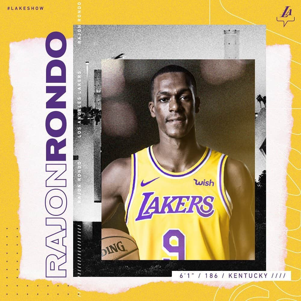 Los Angeles Lakersさんのインスタグラム写真 - (Los Angeles LakersInstagram)「Rondo Returns.  OFFICIAL: @rajonrondo has re-signed with the #LakeShow」7月9日 8時39分 - lakers