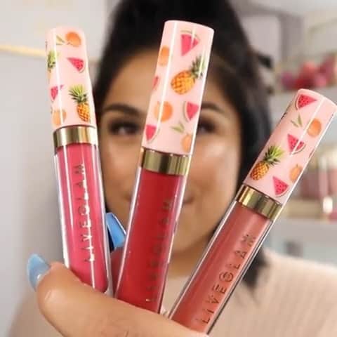 laurag_143のインスタグラム：「@biancalovesmakeup91 looking “berry” cute in our July @liveglam.co KissMe lippies 💄💄💄 Which color is your favorite?! Comment below 👇🏼👇🏼 #laurag_143」