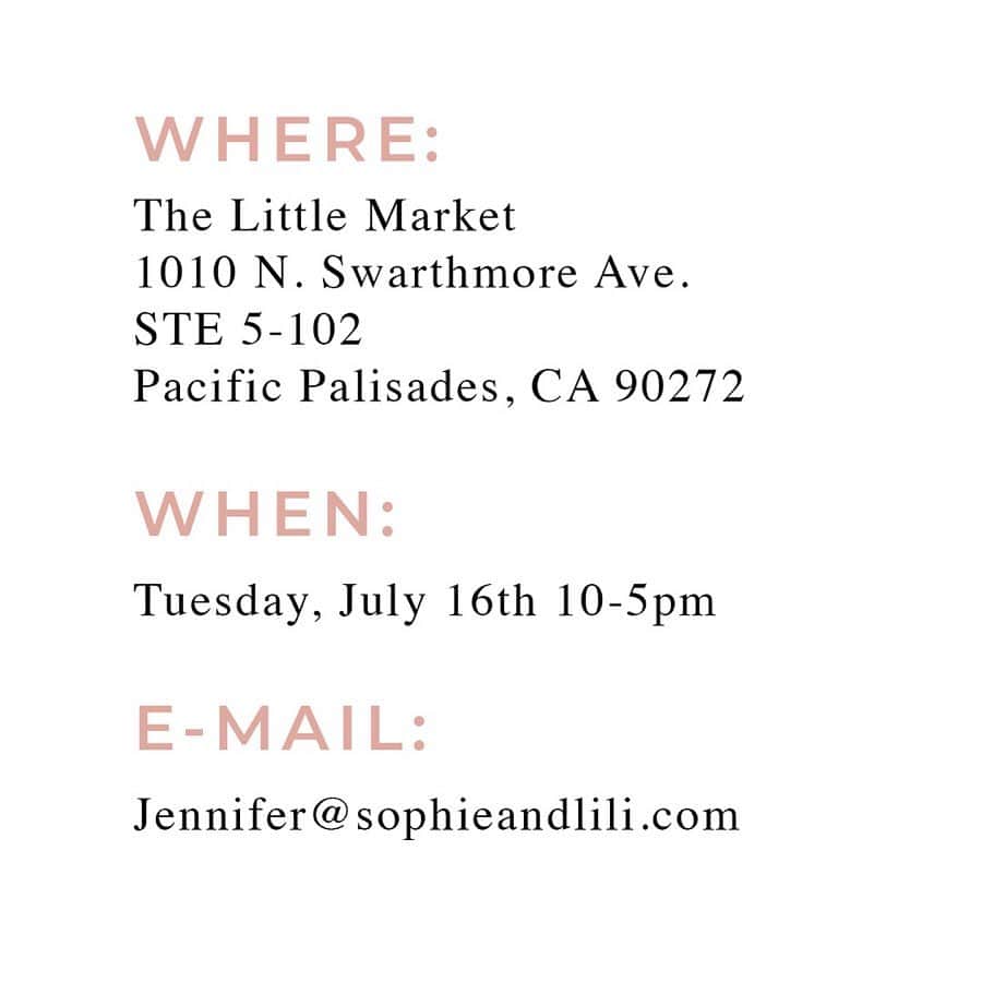 The Little Marketさんのインスタグラム写真 - (The Little MarketInstagram)「Hey LA! Join us for an in-store event next Tuesday with Jennifer Vallez of @sophieandlili! She will be doing custom illustrations. There are only two spots left, so reserve yours today by clicking the link in our bio!」7月9日 8時37分 - thelittlemarket