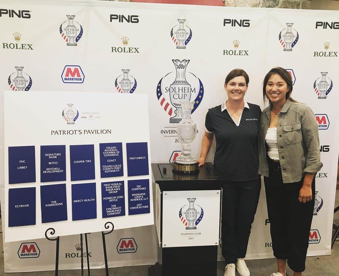 キャロライン・マッソンさんのインスタグラム写真 - (キャロライン・マッソンInstagram)「Nice evening at Inverness Club getting to know some of the sponsors for the @2021solheimcup with @annieparkusc. #solheimcup #GoEurope」7月9日 9時17分 - caro_masson_