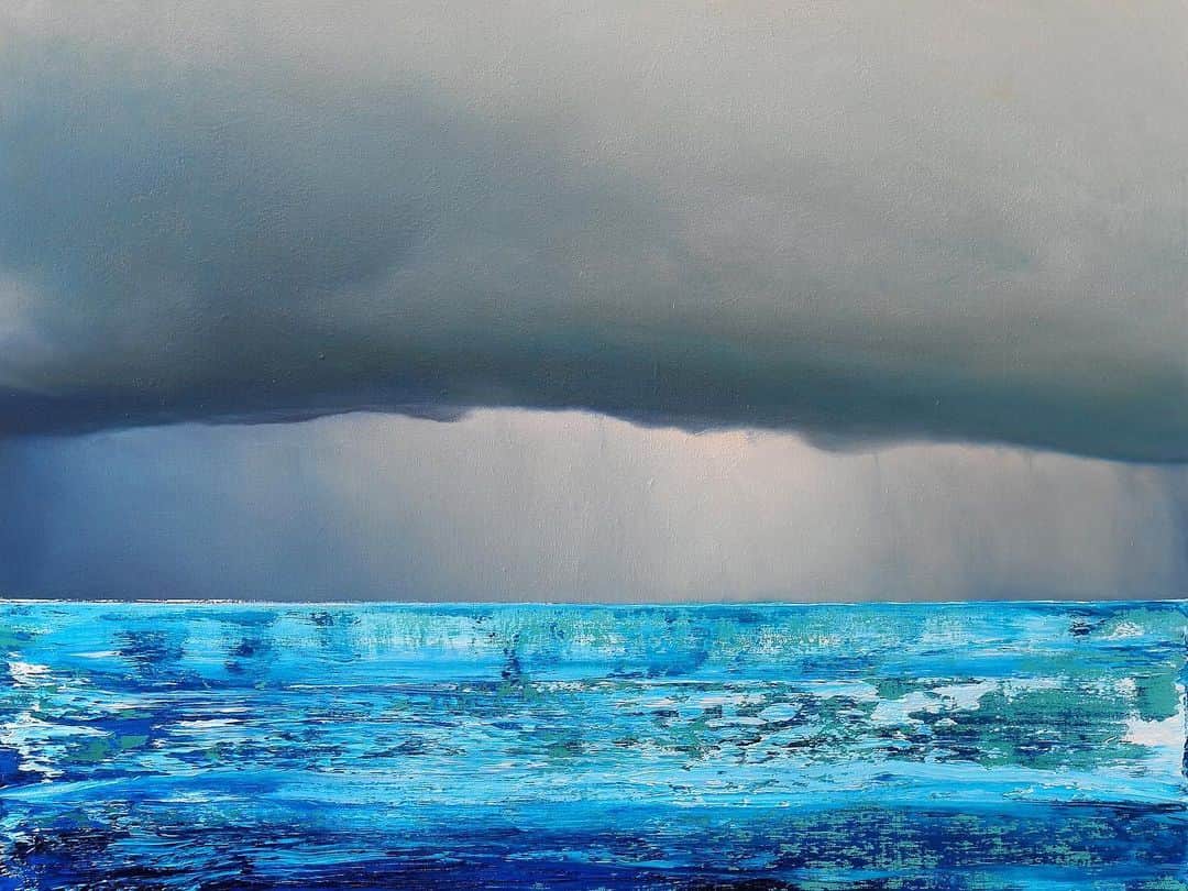 Derek Kaplanさんのインスタグラム写真 - (Derek KaplanInstagram)「new work inspired by summer travels’! Title: ‘Storm’ Size: 30 x 40 x 1.5 inches  Oil on canvas *on reserve」7月9日 11時12分 - derekkaplanart
