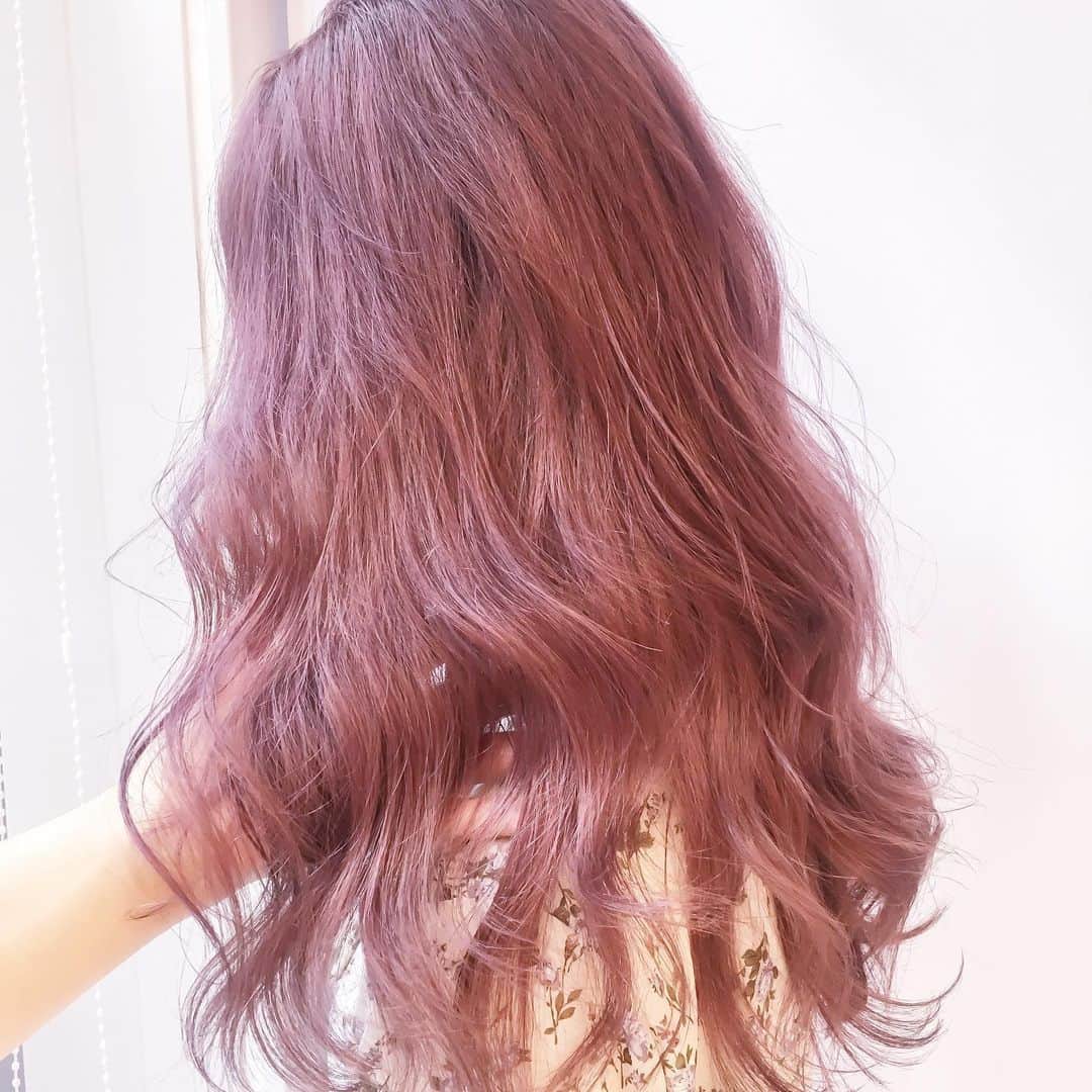 原涼香のインスタグラム：「ㅤㅤㅤㅤㅤㅤㅤㅤㅤㅤㅤㅤㅤ Lavender pink 💕🍧💒 ケアブリーチ2〜3回ベース❤︎」