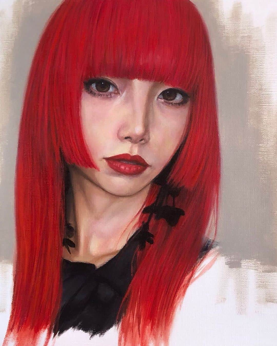 si ouxのインスタグラム：「ついに、もぎさんの絵が完成した！ストーリーで途中経過見守ってた😌油絵すてきね @nowamogi」