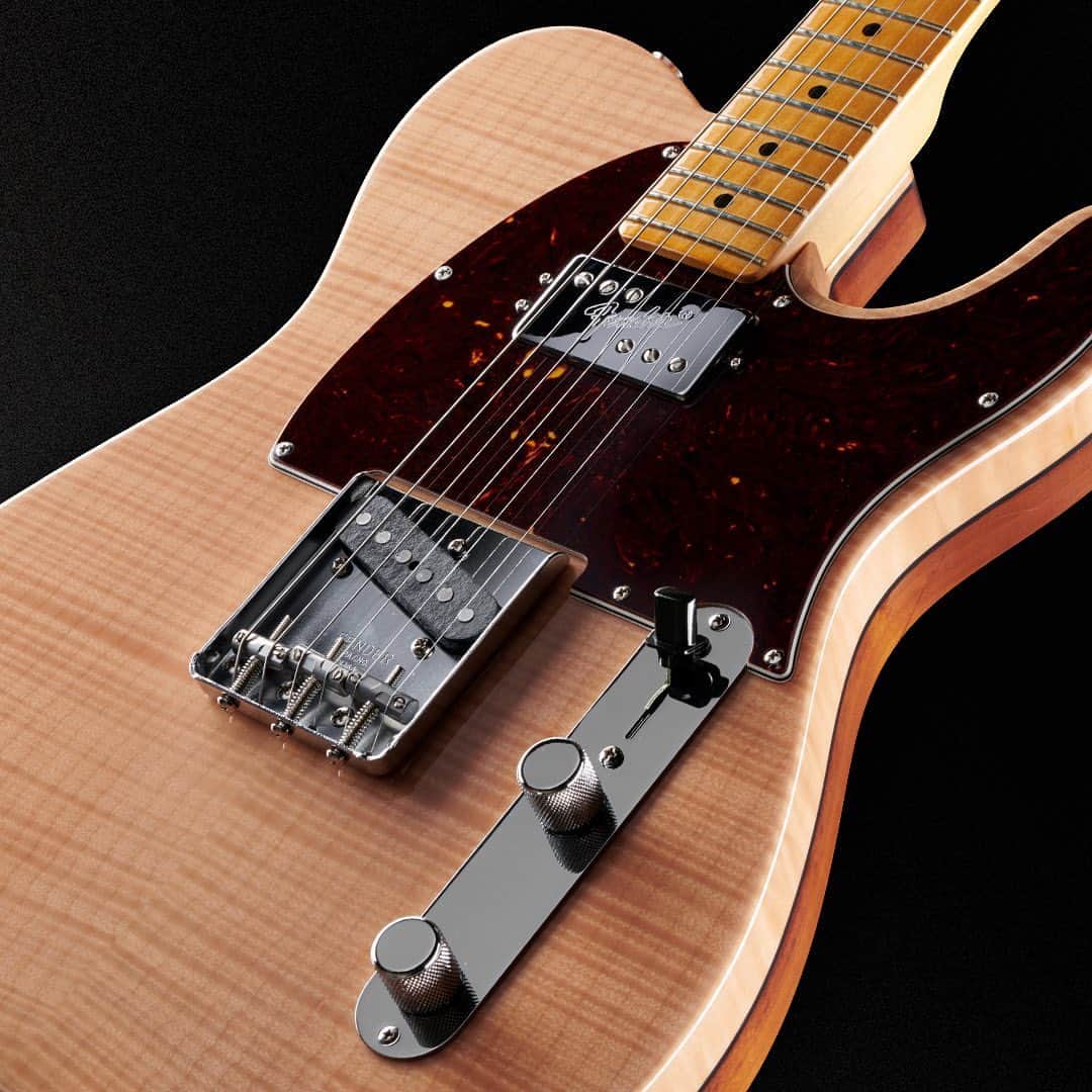 Fender Guitarさんのインスタグラム写真 - (Fender GuitarInstagram)「The Rarities Flame Maple Top Chambered Telecaster features a chambered, two-piece roasted alder body with a natural finish flame maple top, separated by a black center stripe. This Telecaster features a potent ShawBucker humbucking neck pickup and custom-designed ’50s vintage-style bridge pickup. Learn more via link in bio!」7月10日 1時08分 - fender