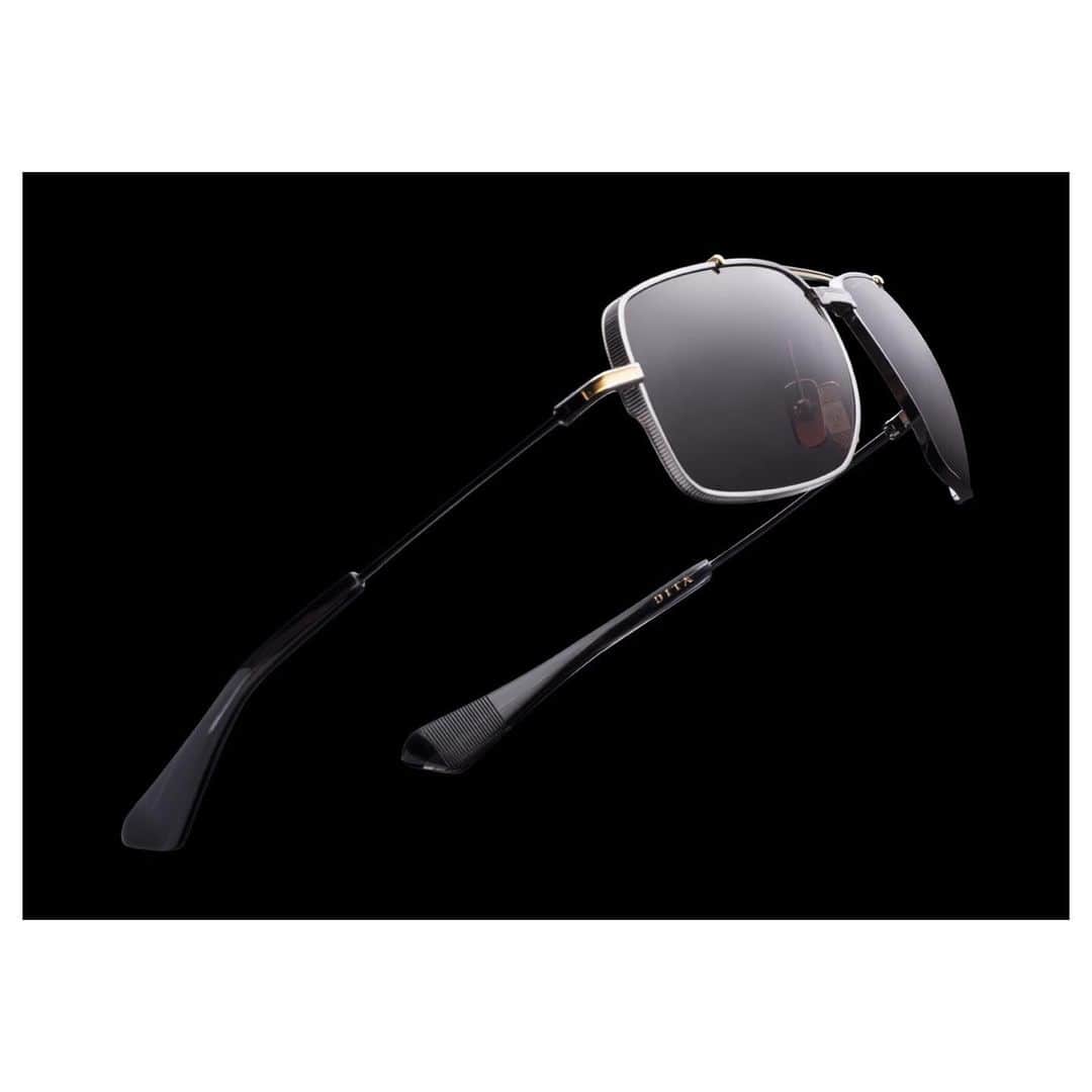ディタのインスタグラム：「A futuristic version of our Flight-Series frames, the #DITA Symeta Type-403 gives new dimension to the classic aviator, offering DITA’s first 8-base wraparound lens in over a decade. #DITAeyewear #DITAsunglasses」