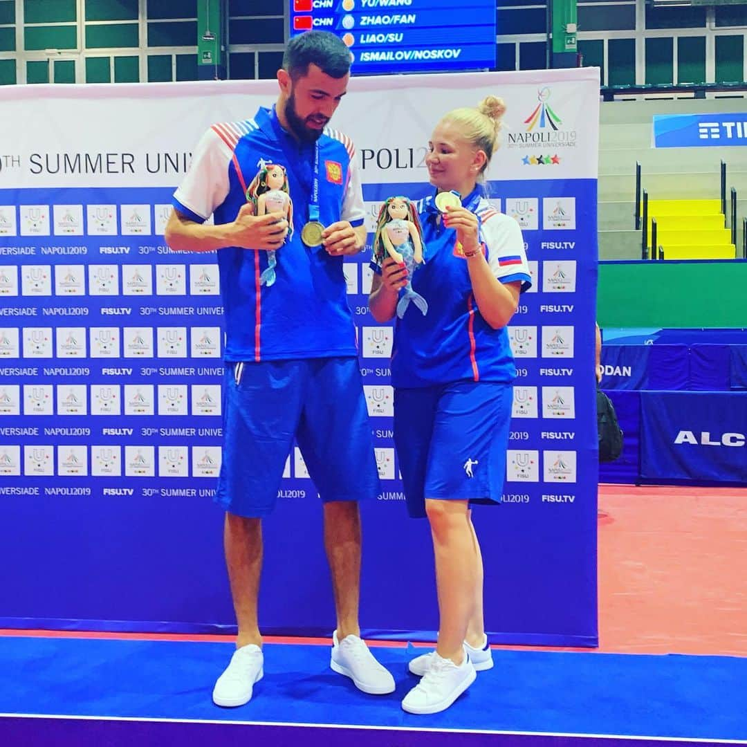 ヤナ・ノスコワさんのインスタグラム写真 - (ヤナ・ノスコワInstagram)「🥉 in mixed double event 😌 we played for first time together 🙈 p.s. still surprise for medal,watch photo #3 😂」7月10日 4時41分 - yana_noskova_