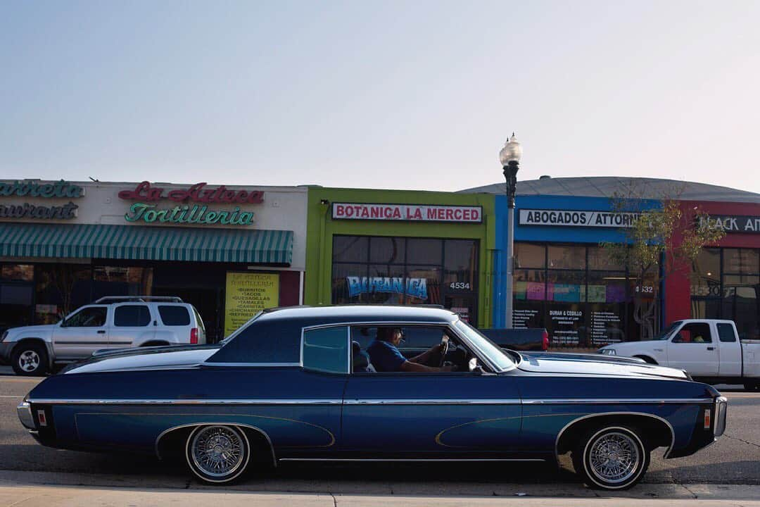 thephotosocietyさんのインスタグラム写真 - (thephotosocietyInstagram)「Photo by @ivankphoto // John Romo pulls away from the curb in his 1969 Chevrolet Impala on East Cesar E Chavez Ave. in East LA. He was part of an event at Colibrí Boutique (@colibribtq) and Tonalli Studio (@tonallistudio). This project was shot #onassignment for @natgeo with Karla Gachet (@kchete77). ). It was published in the July 2018 issue in the feature: “How Latinos Are Shaping America’s Future.” @panospictures, @natgeo, @runa_photos, #runaflirts」7月10日 4時51分 - thephotosociety