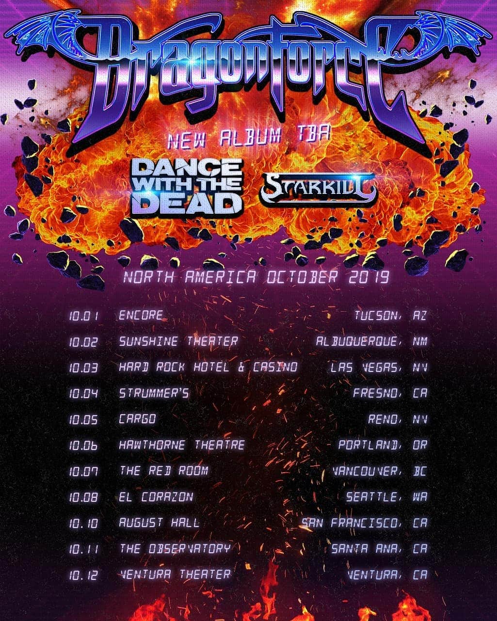 DragonForceさんのインスタグラム写真 - (DragonForceInstagram)「First of many North America shows we will be doing for the new album. Which will you be coming to and where else should we go? Special guests: @dwtd @starkillofficial . . #dragonforce #extremepowermetal #heavymetal #powermetal #newalbum #tour #guitar #guitars #guitarsolo #shredguitar #guitarist #guitarhero #djent lol #sabaton #helloween #synthwave」7月10日 5時05分 - dragonforcehq